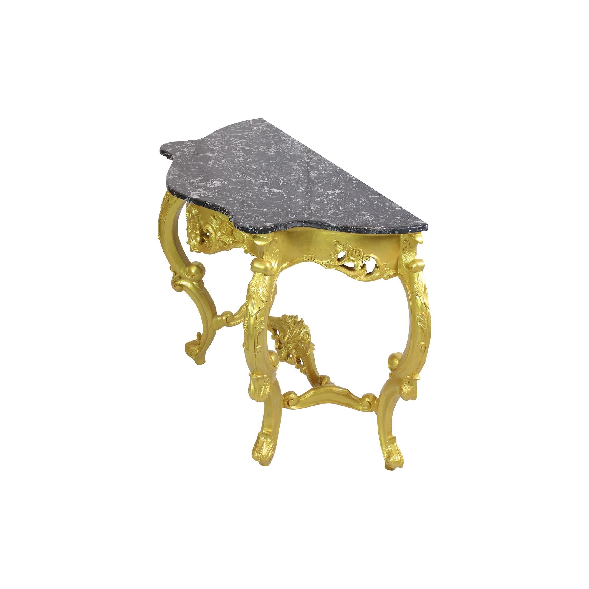 18th Century and Earlier Louis XV Style Giltwood Console Table For Sale