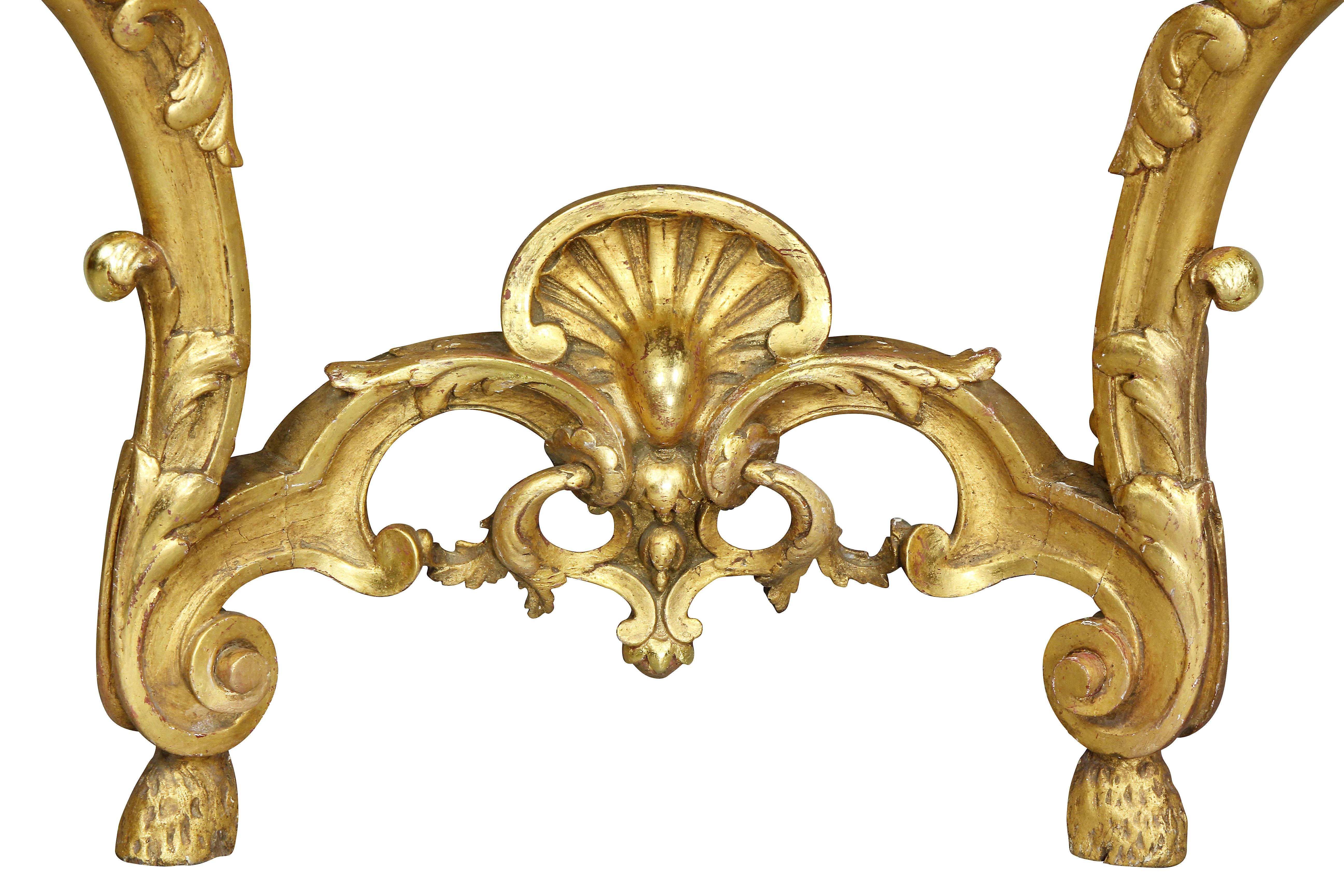 Louis XV Style Giltwood Console Table For Sale 2