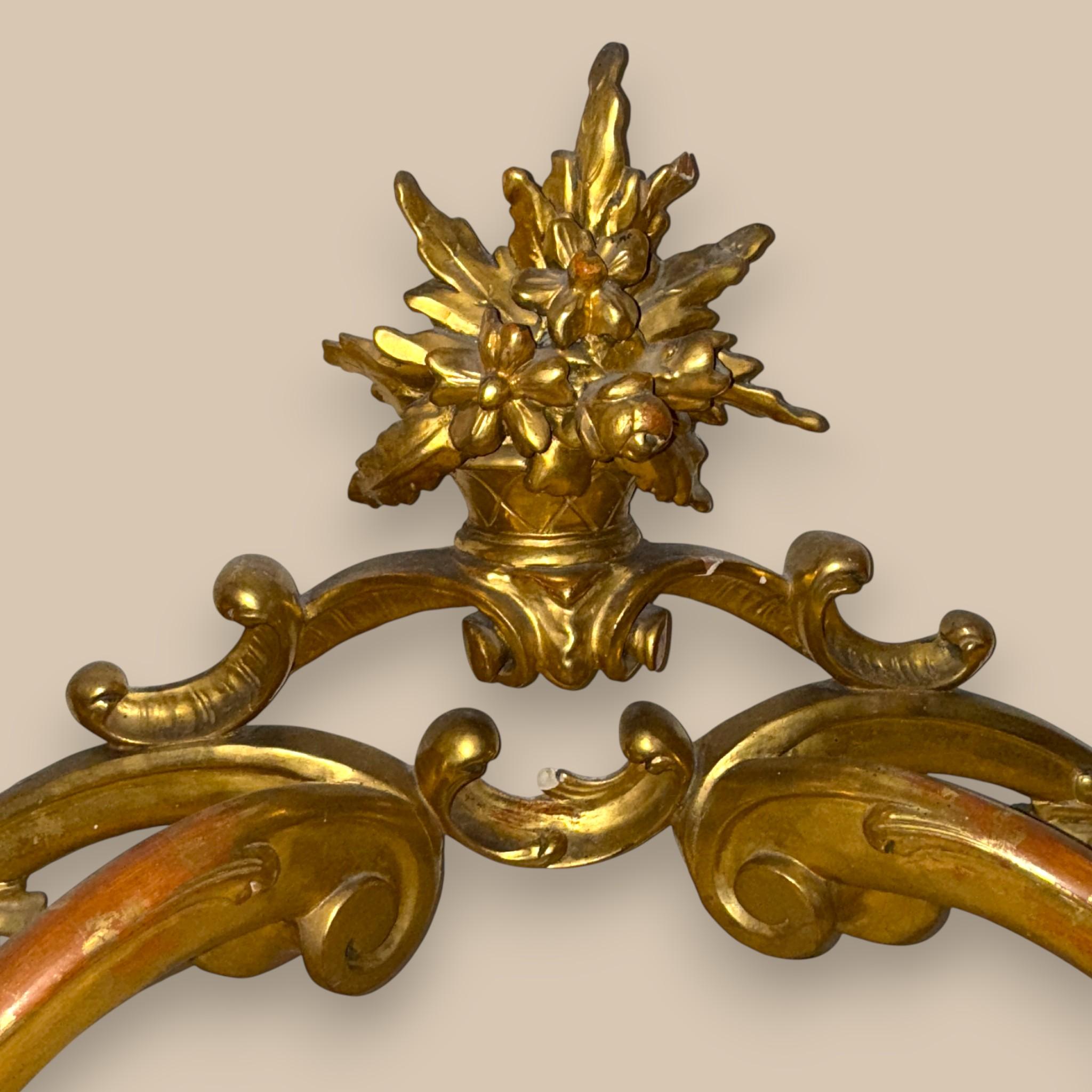 Louis XV Style Giltwood Console with Marble top, 19th Century For Sale 4