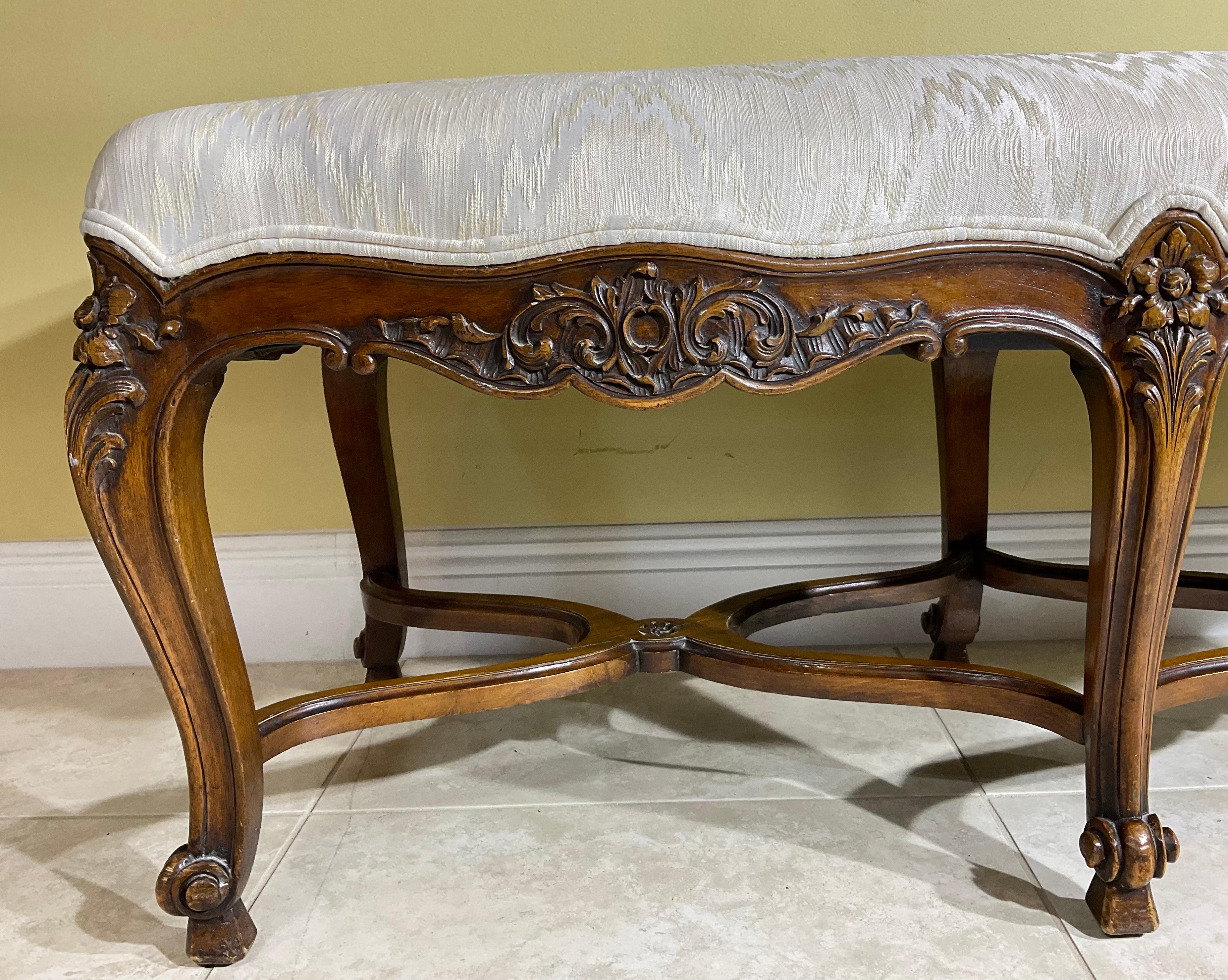 Louis XV Style, Giltwood Long Bench For Sale 2