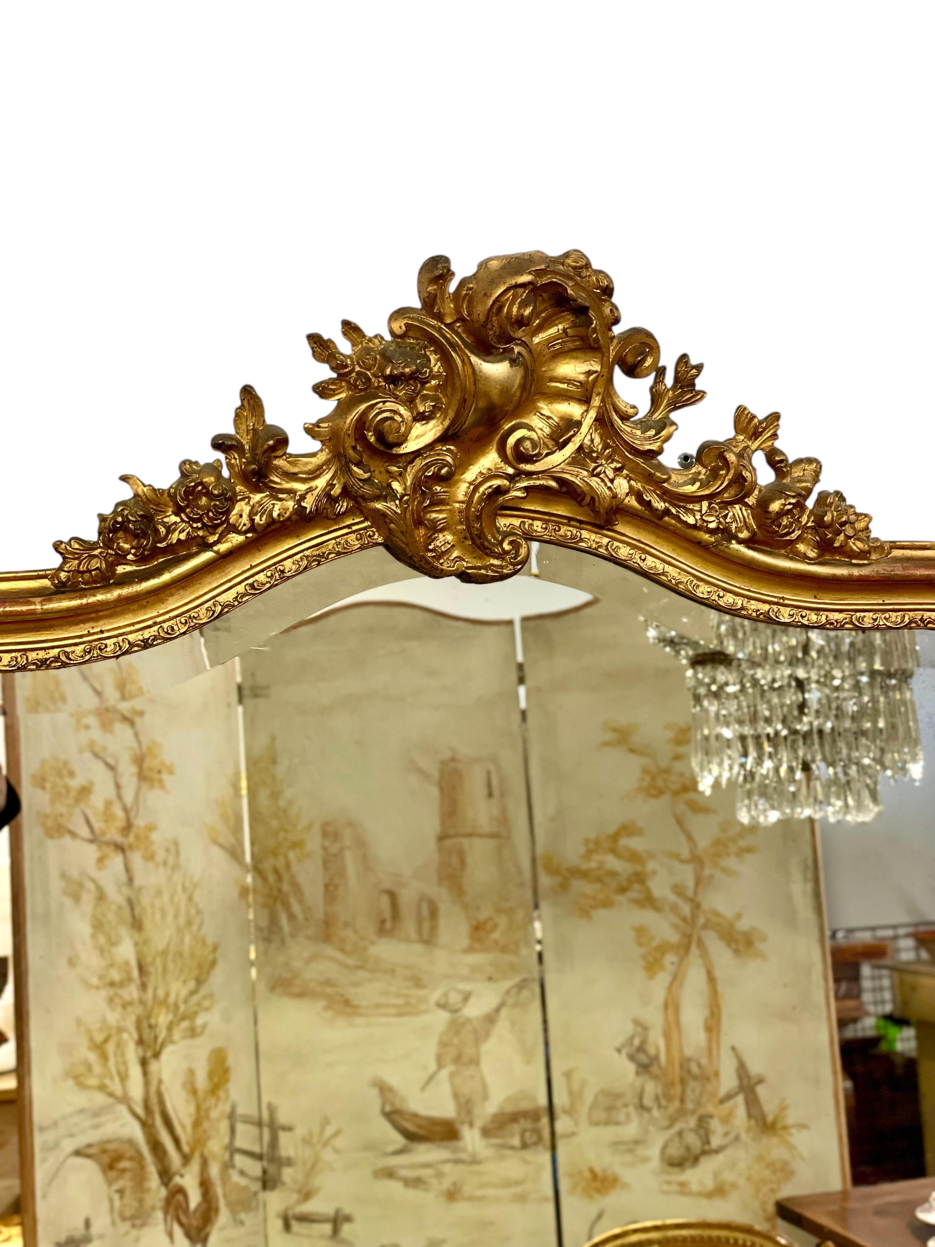 Louis XV Style Giltwood Mirror 19th Century 9