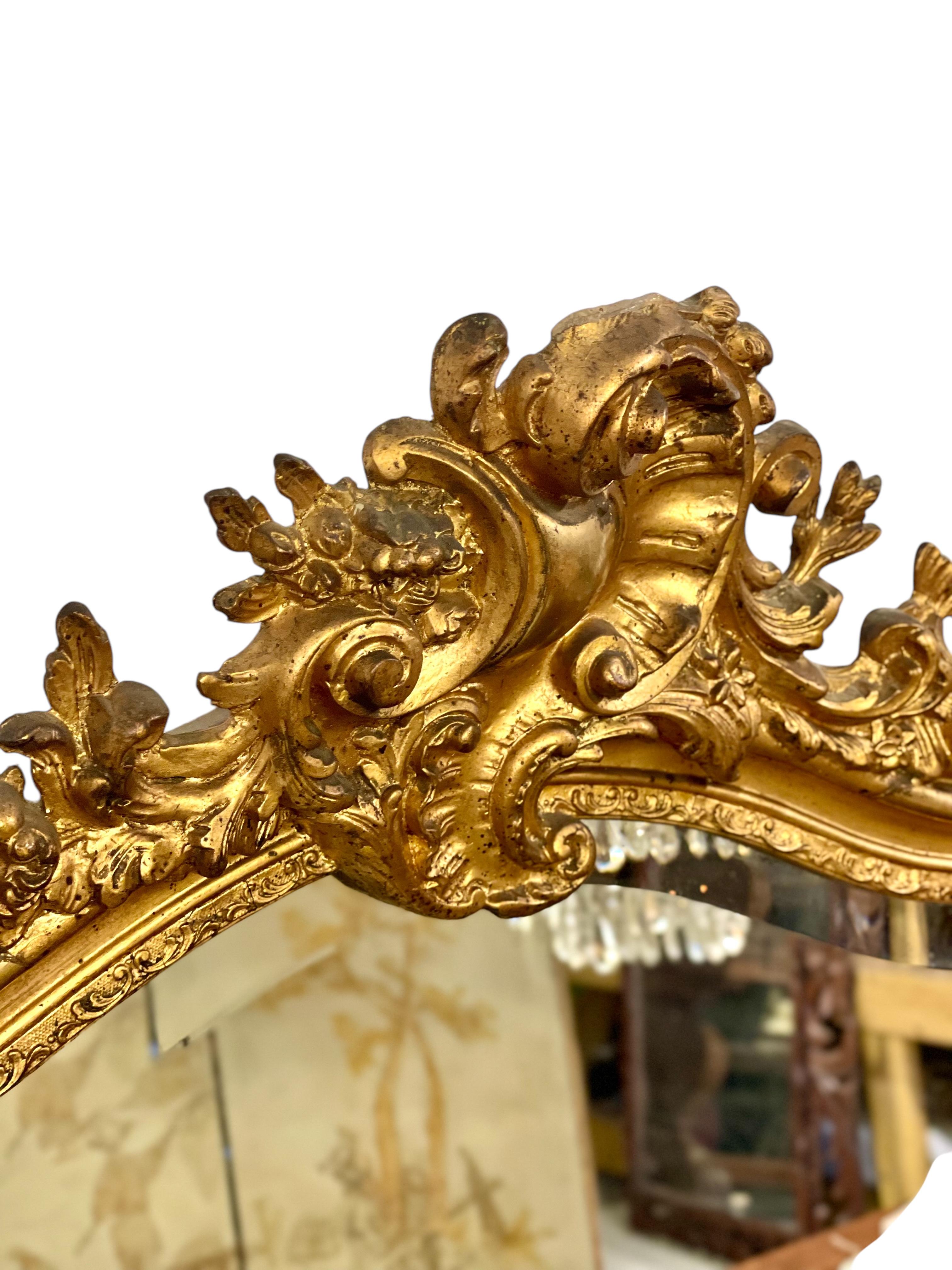 Louis XV Style Giltwood Mirror 19th Century 10