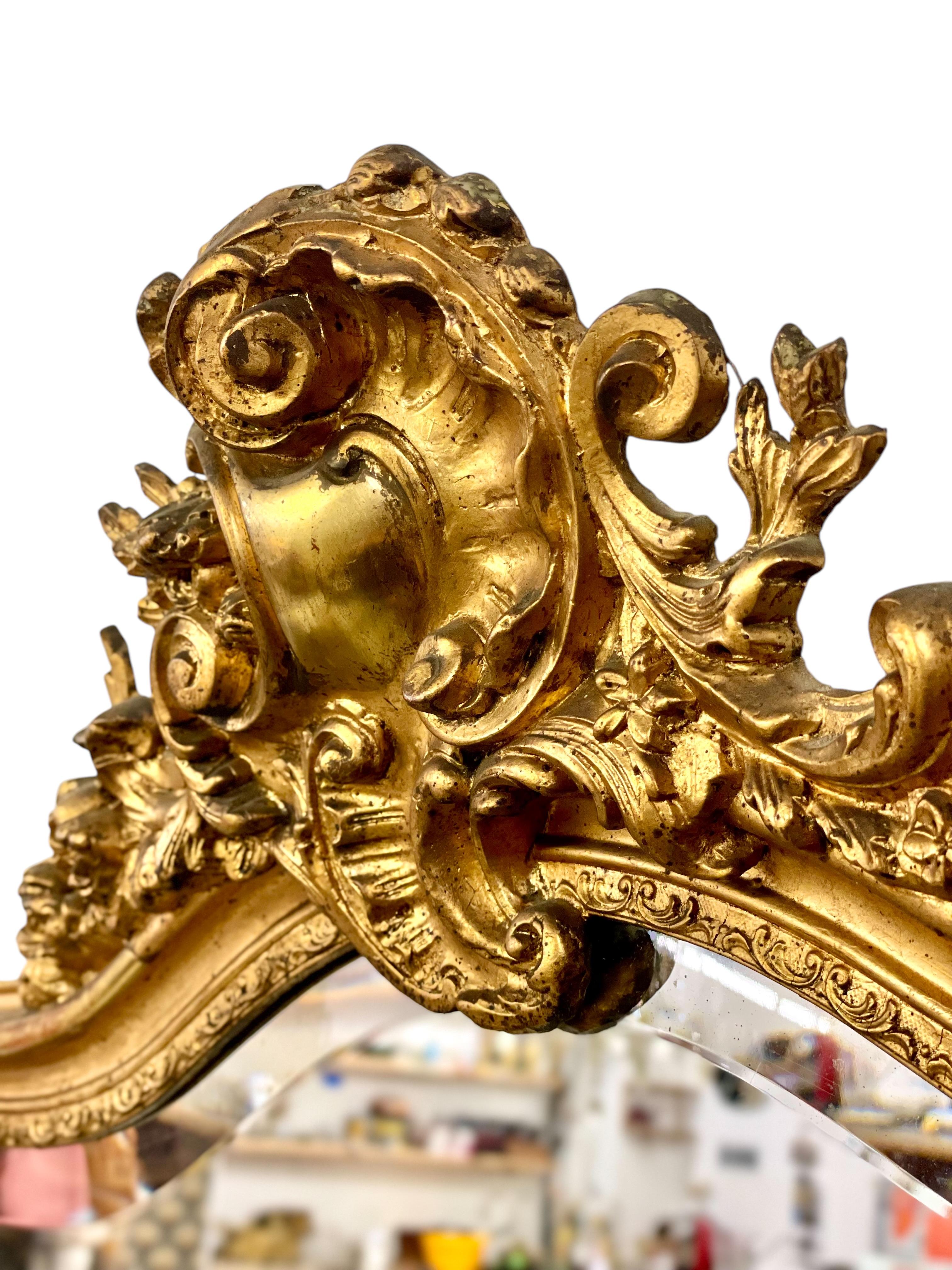 Louis XV Style Giltwood Mirror 19th Century 11