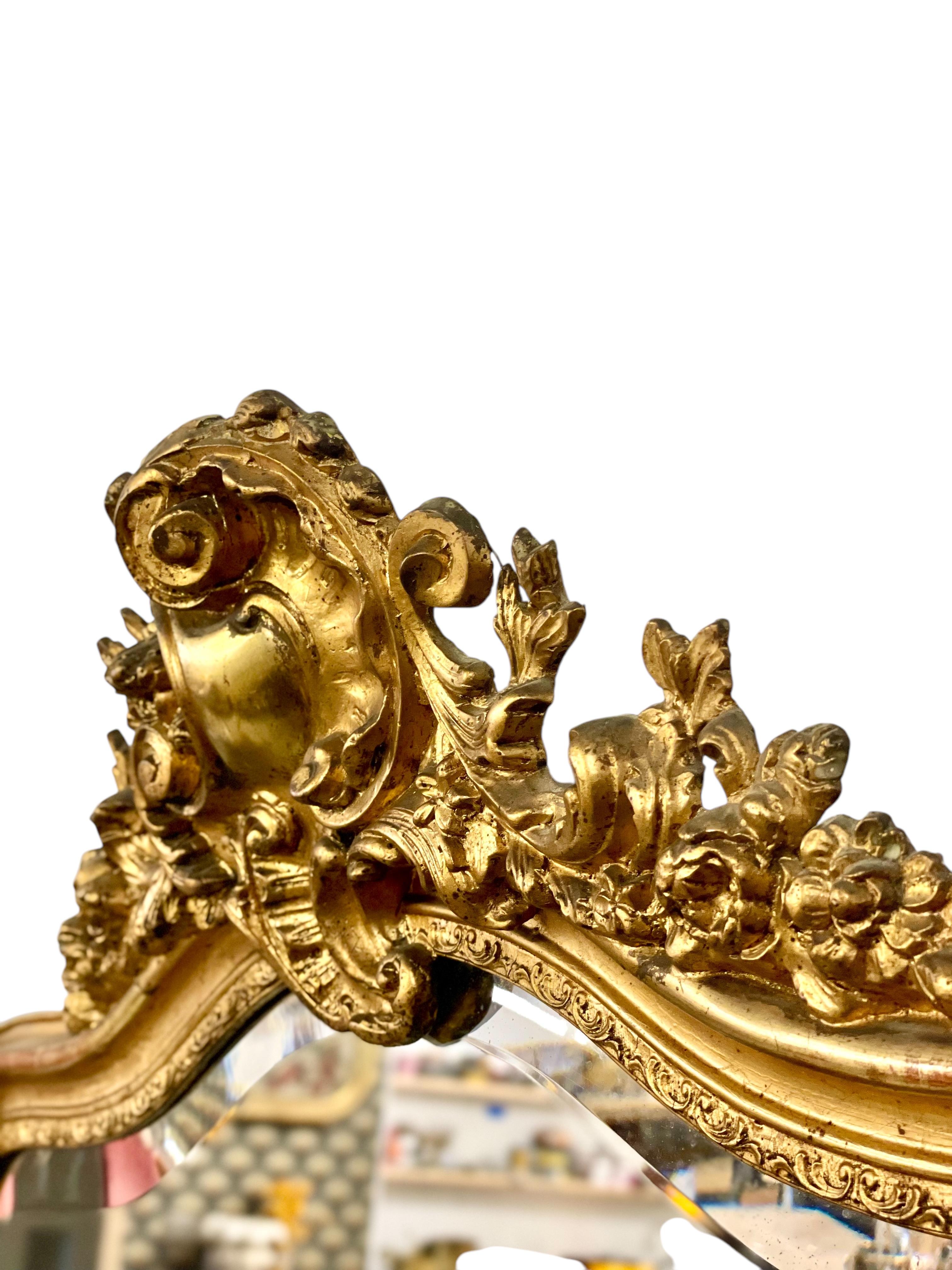 Louis XV Style Giltwood Mirror 19th Century 14