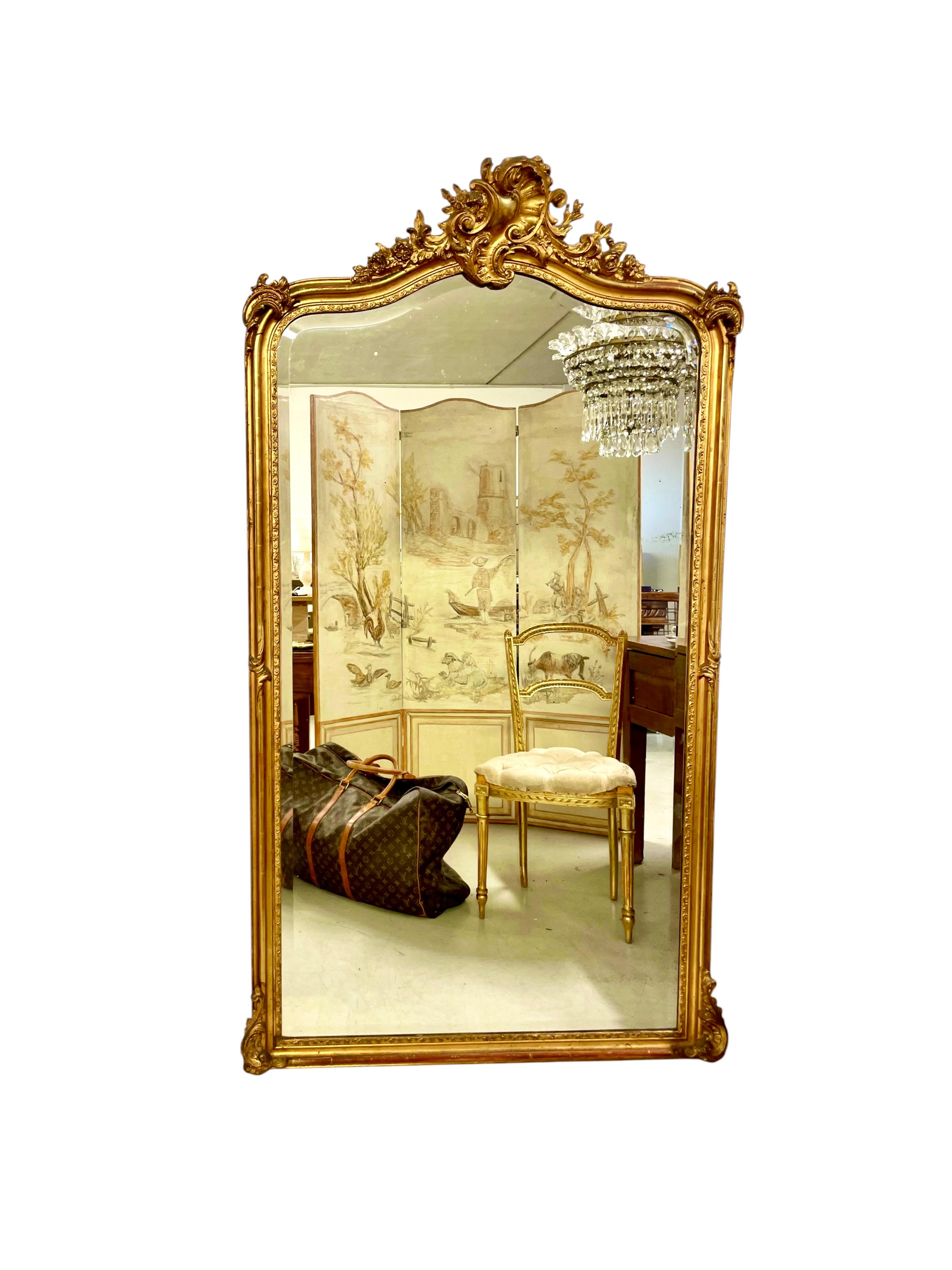Louis XV Style Giltwood Mirror 19th Century 15