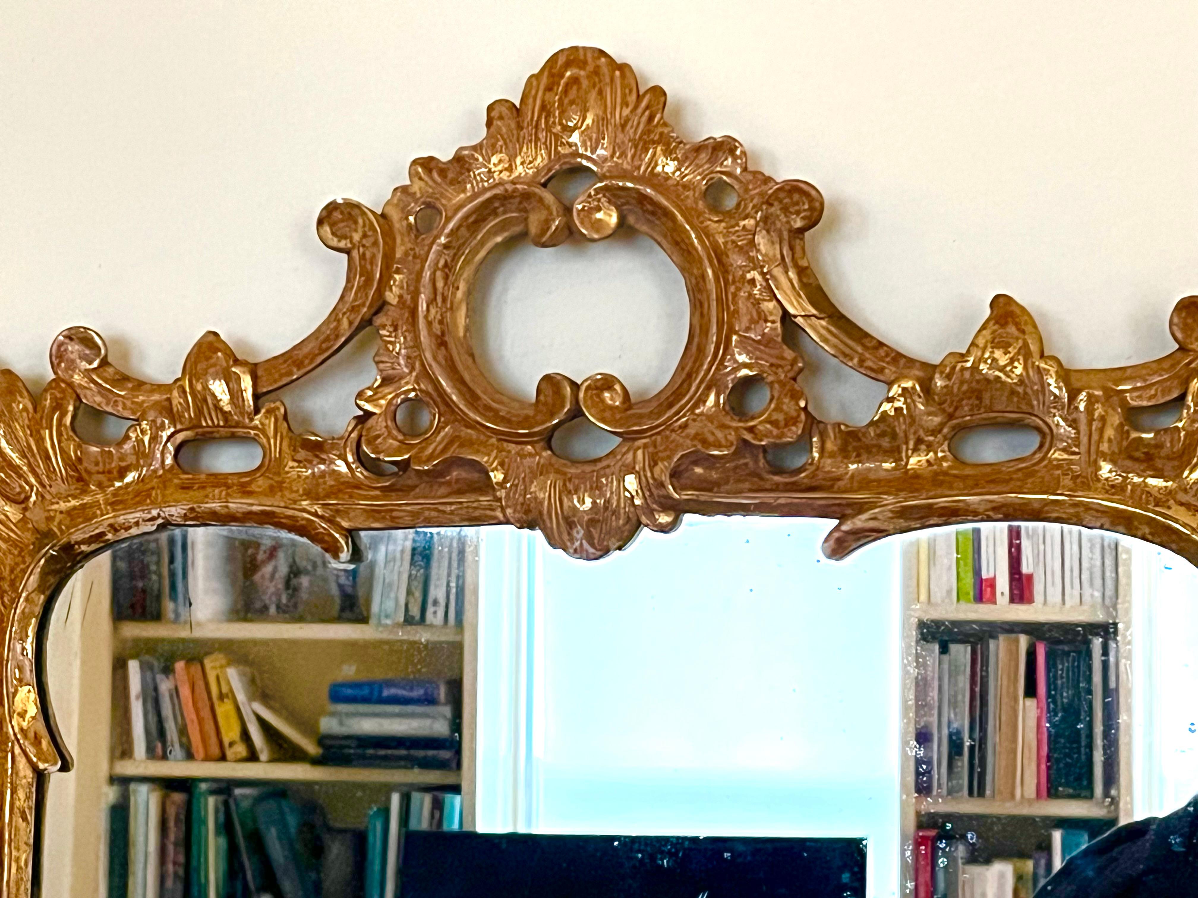 French Louis XV Style Giltwood Mirror, 19th Century For Sale