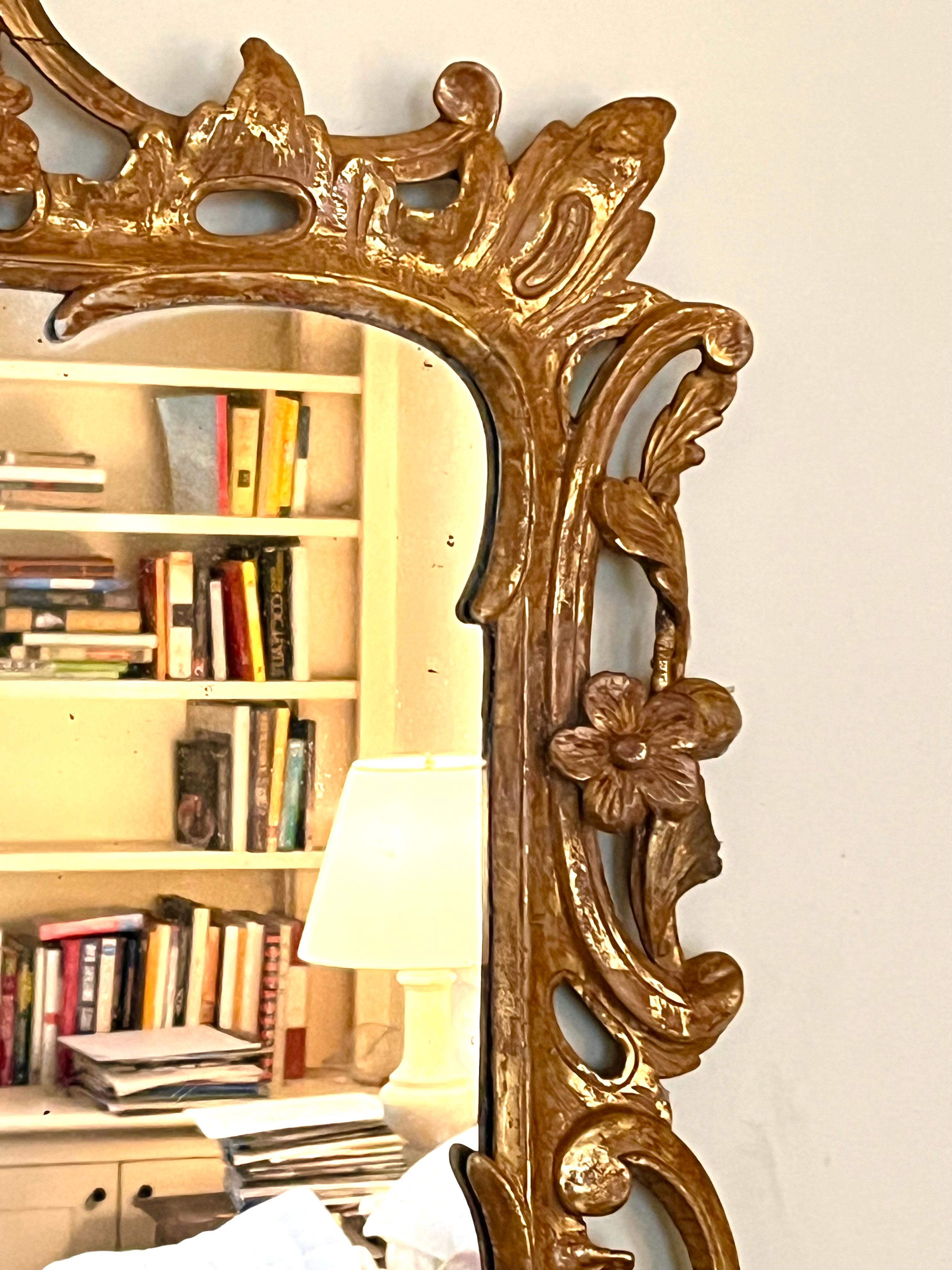 Louis XV Style Giltwood Mirror, 19th Century In Good Condition For Sale In Doylestown, PA