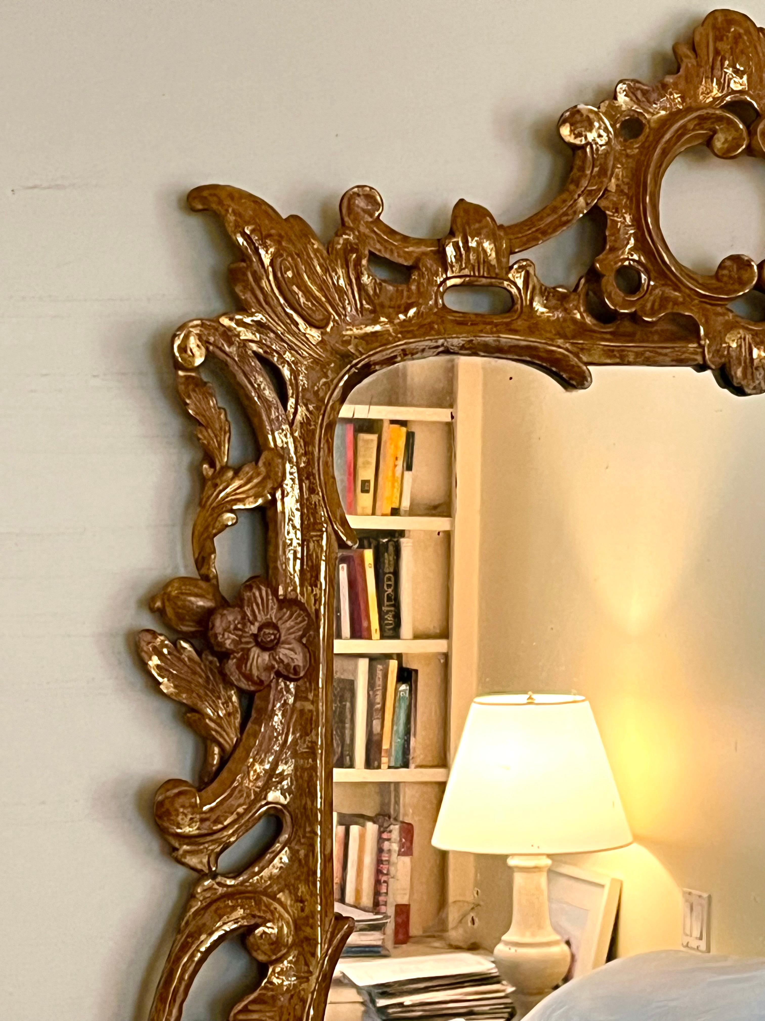 Wood Louis XV Style Giltwood Mirror, 19th Century For Sale