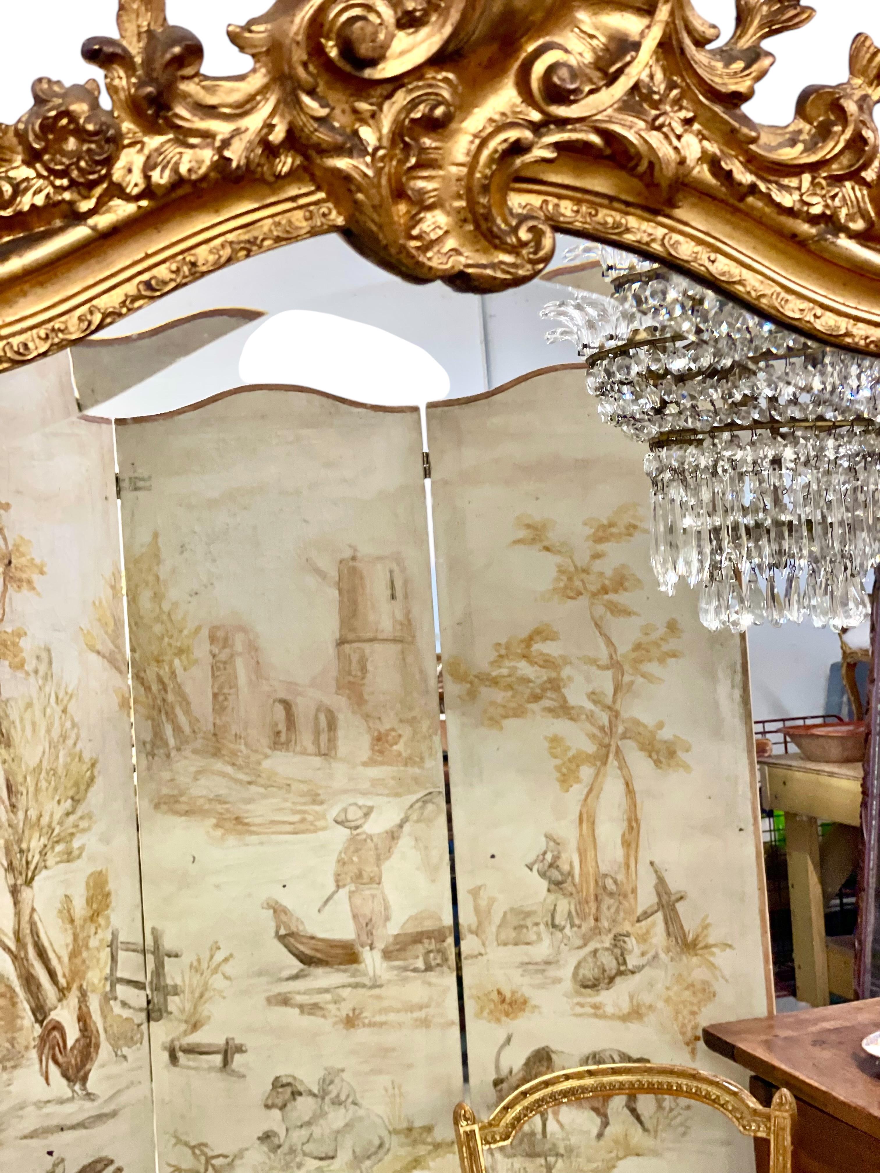 Louis XV Style Giltwood Mirror 19th Century 3
