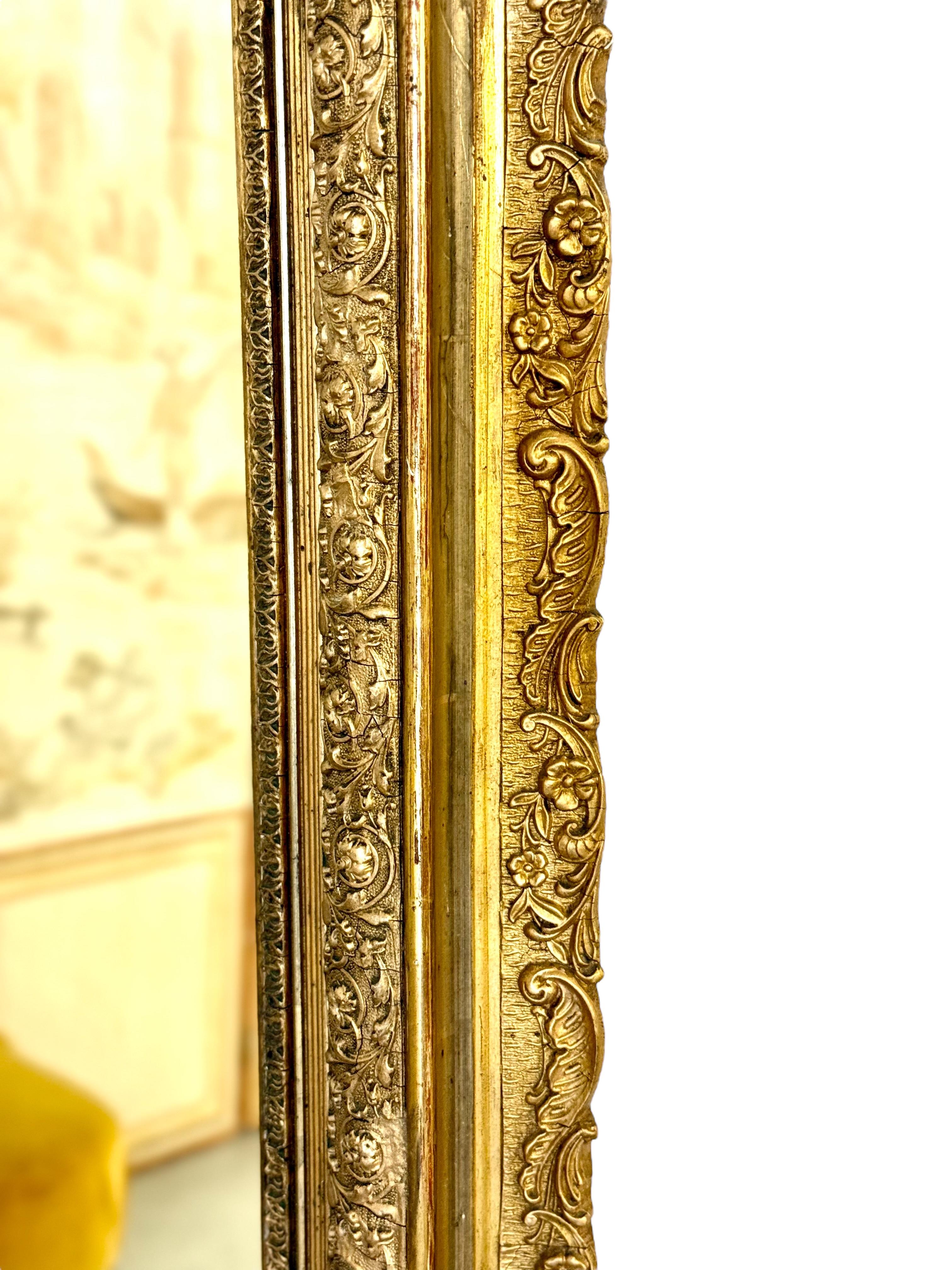 Louis XV Style Giltwood Mirror 19th Century For Sale 2