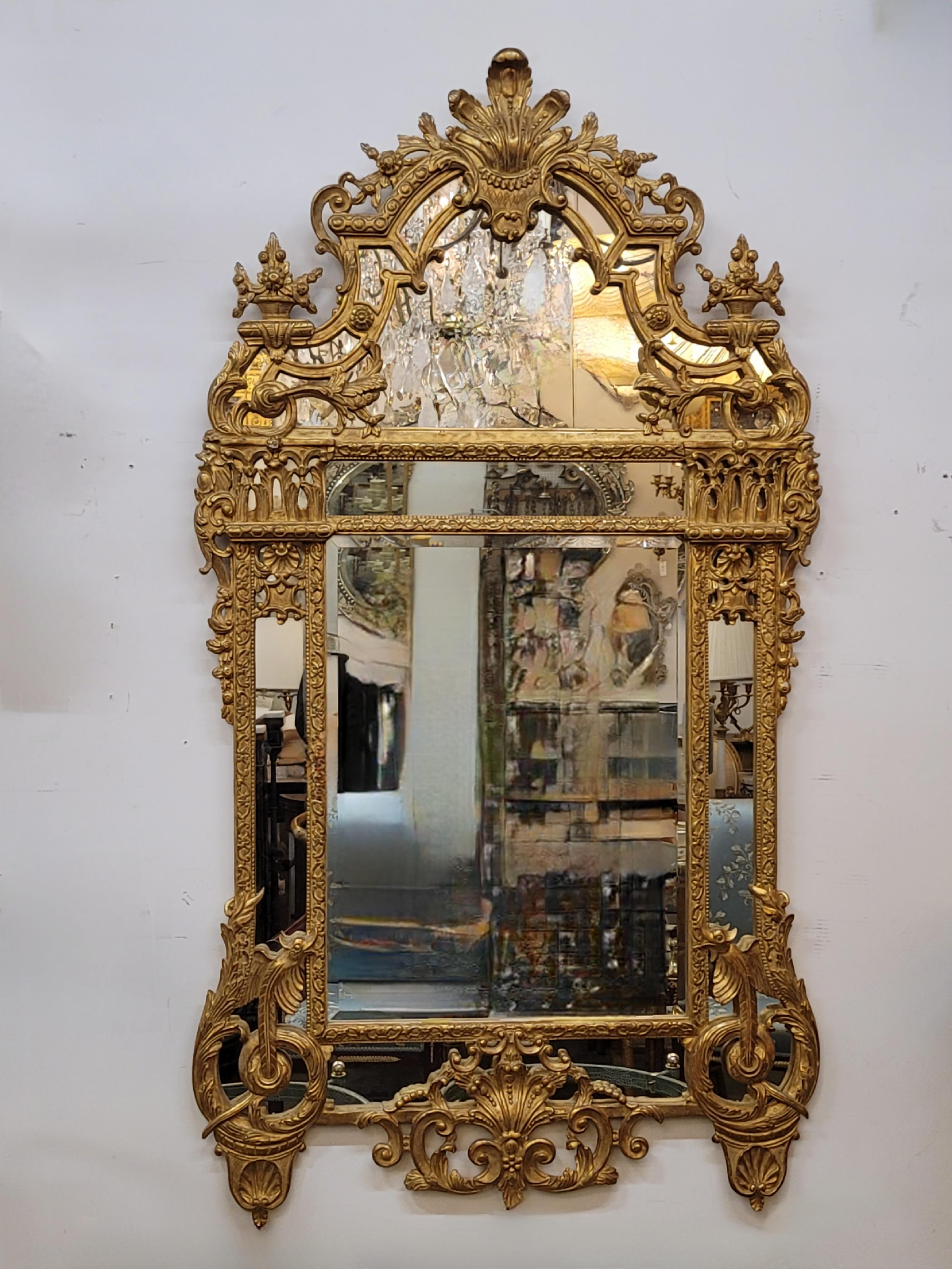 Beautiful 20th century Louis XV style Giltwood mirror. 