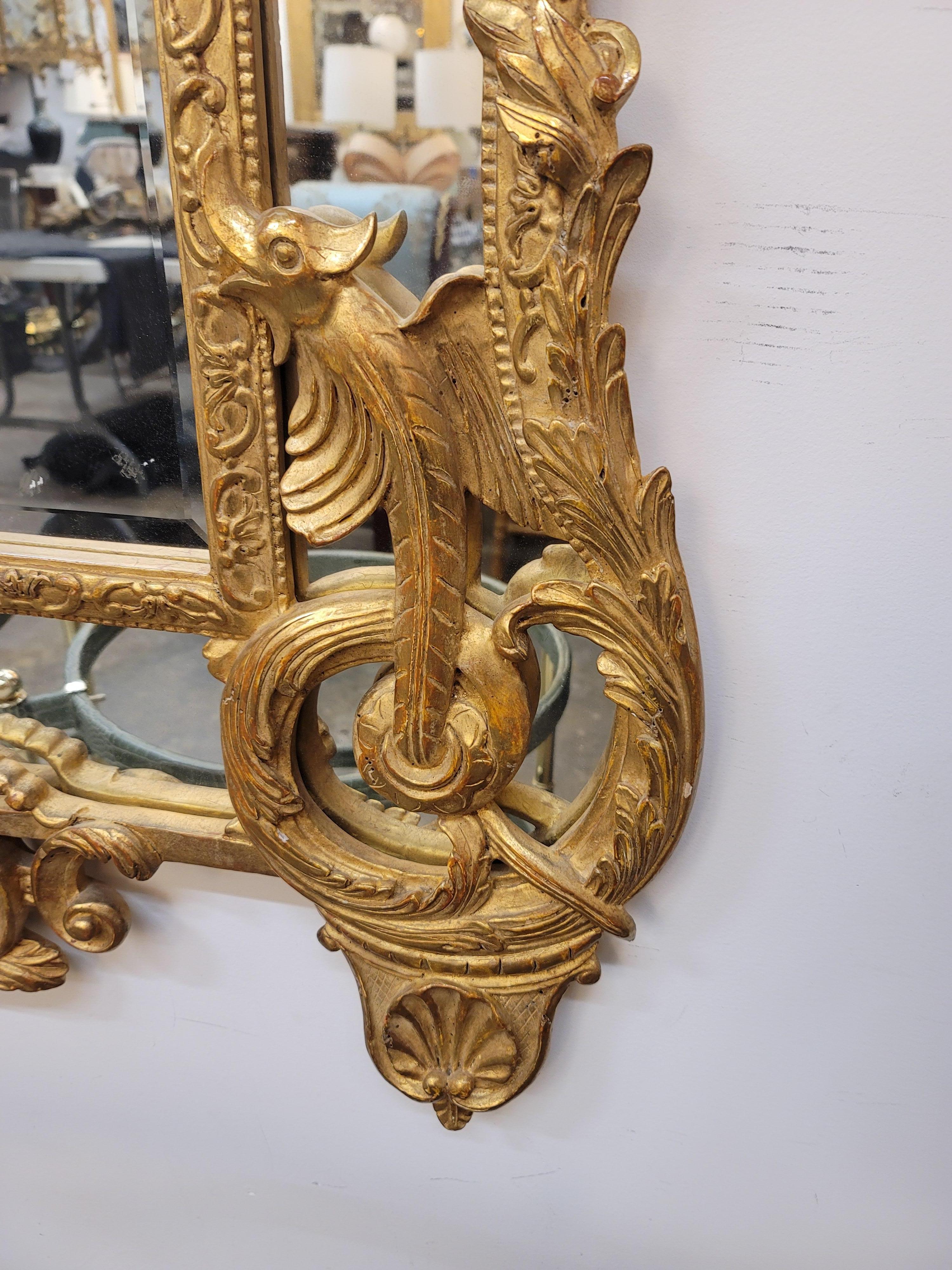Louis XV Style Giltwood Mirror  In Excellent Condition In Dallas, TX