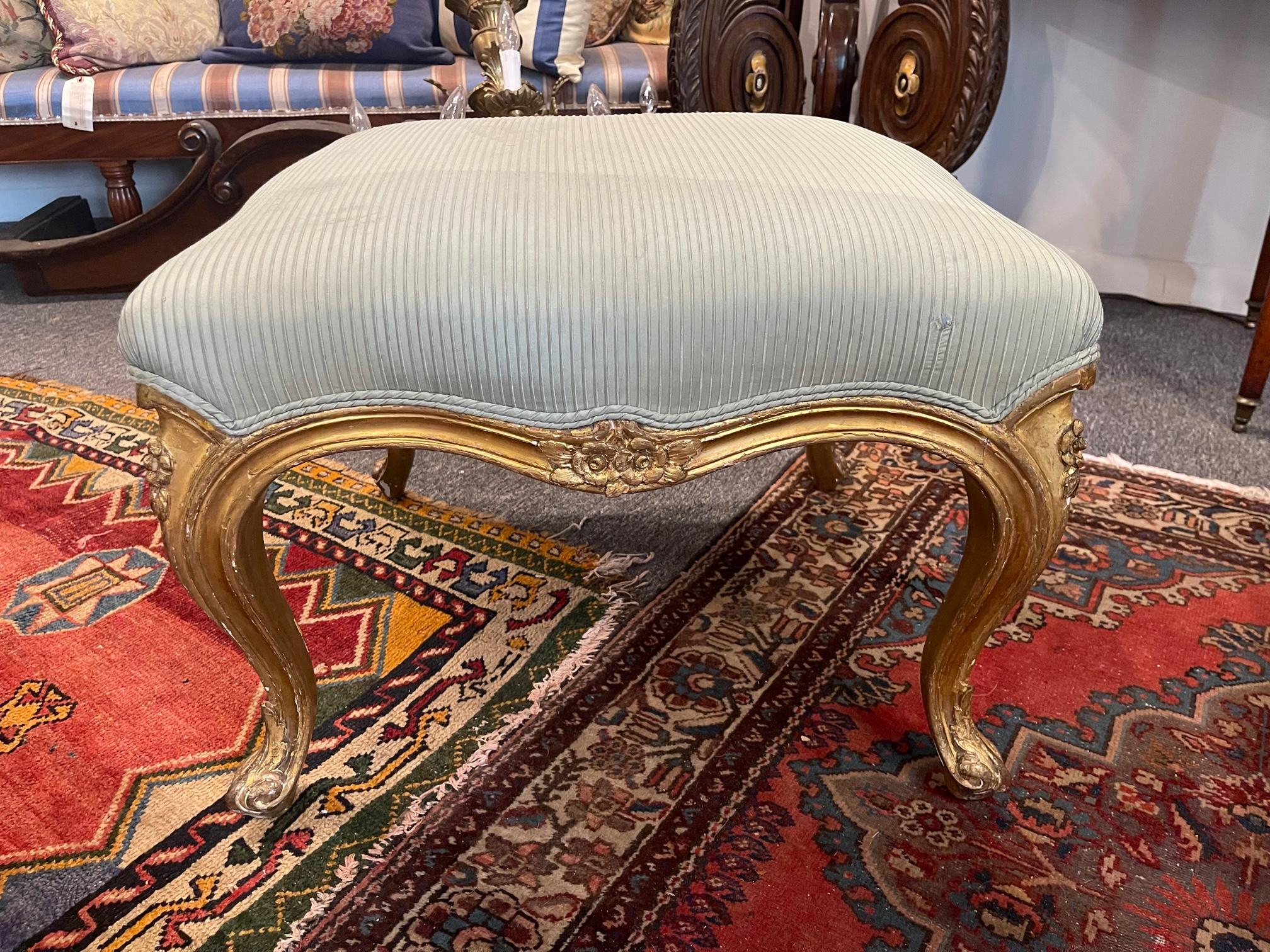 Louis XV Style Giltwood Tabouret, 19th Century 5