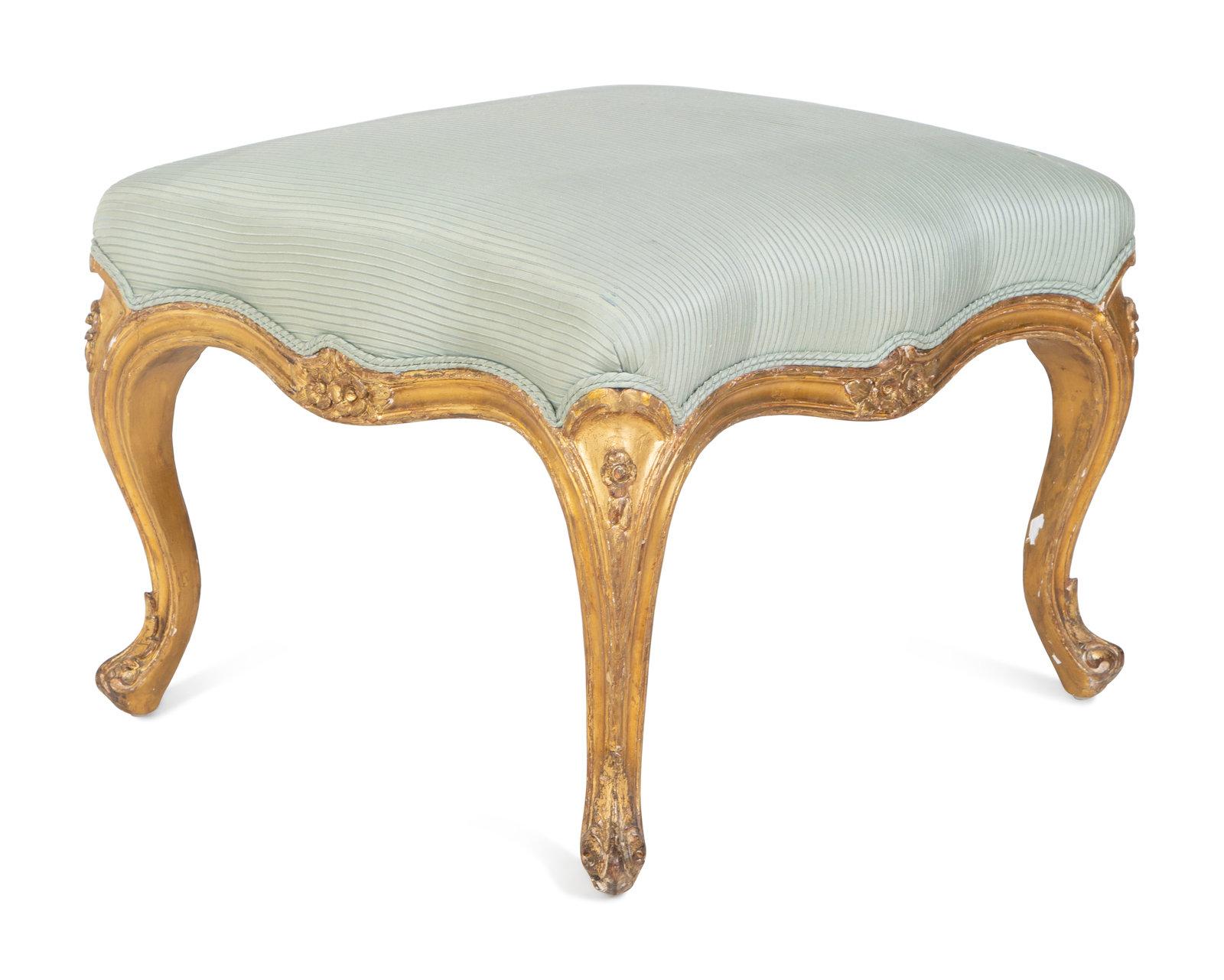 Louis XV style giltwood tabouret, 19th century.