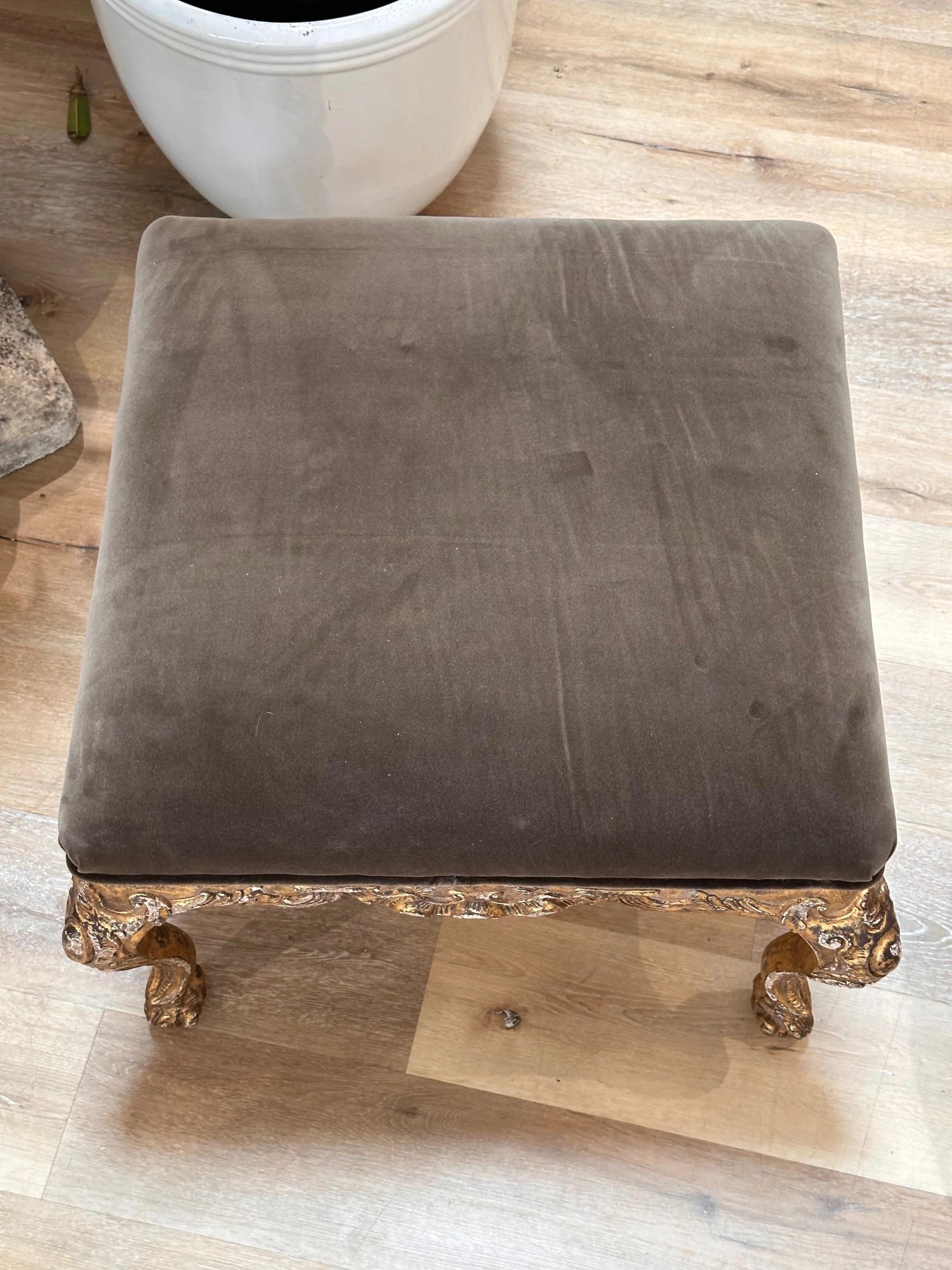 19th Century Louis XV Style Giltwood Tabouret For Sale