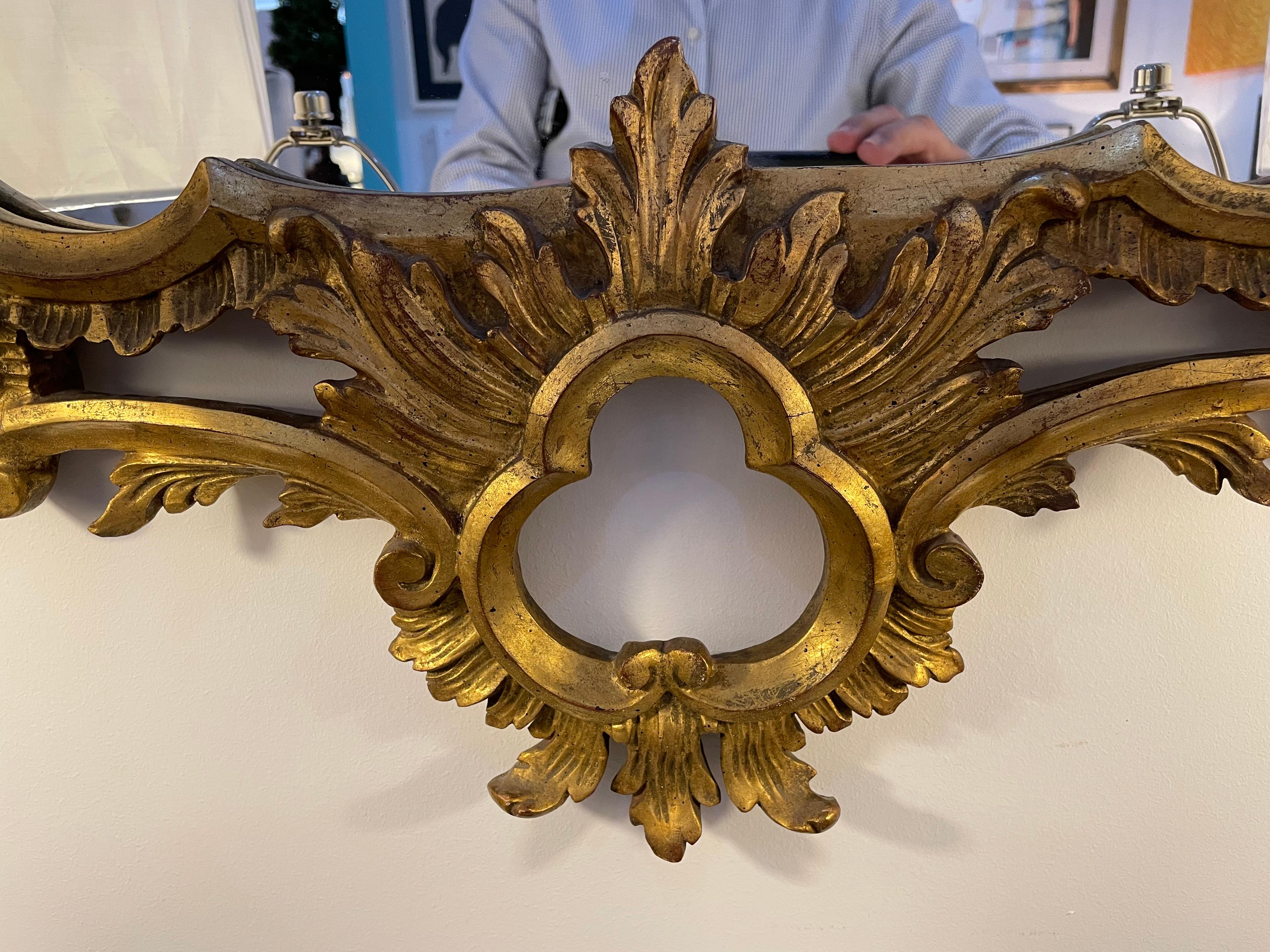 Italian Louis XV Style Giltwood Wall Mirror For Sale