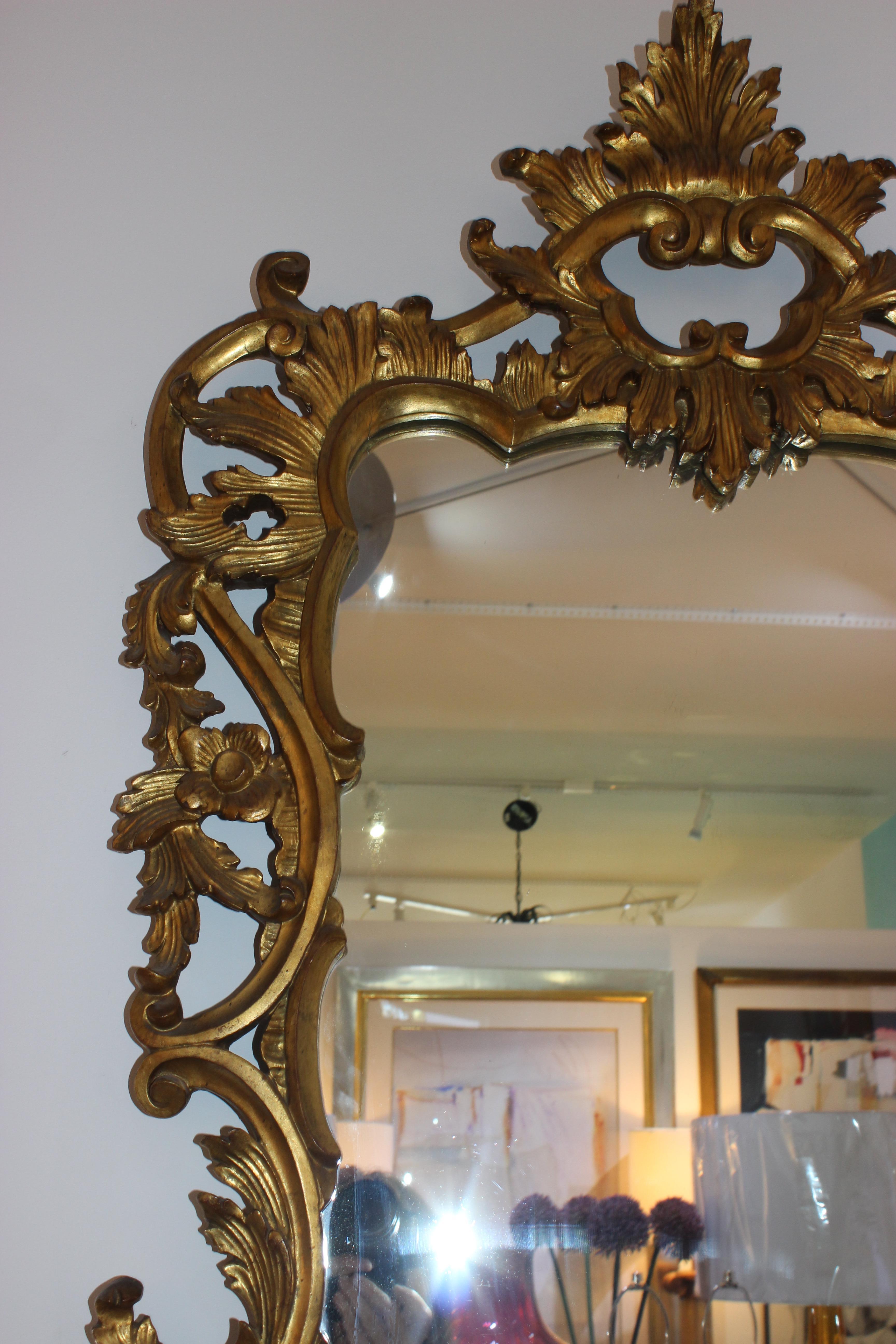 20th Century Louis XV Style Giltwood Wall Mirror For Sale