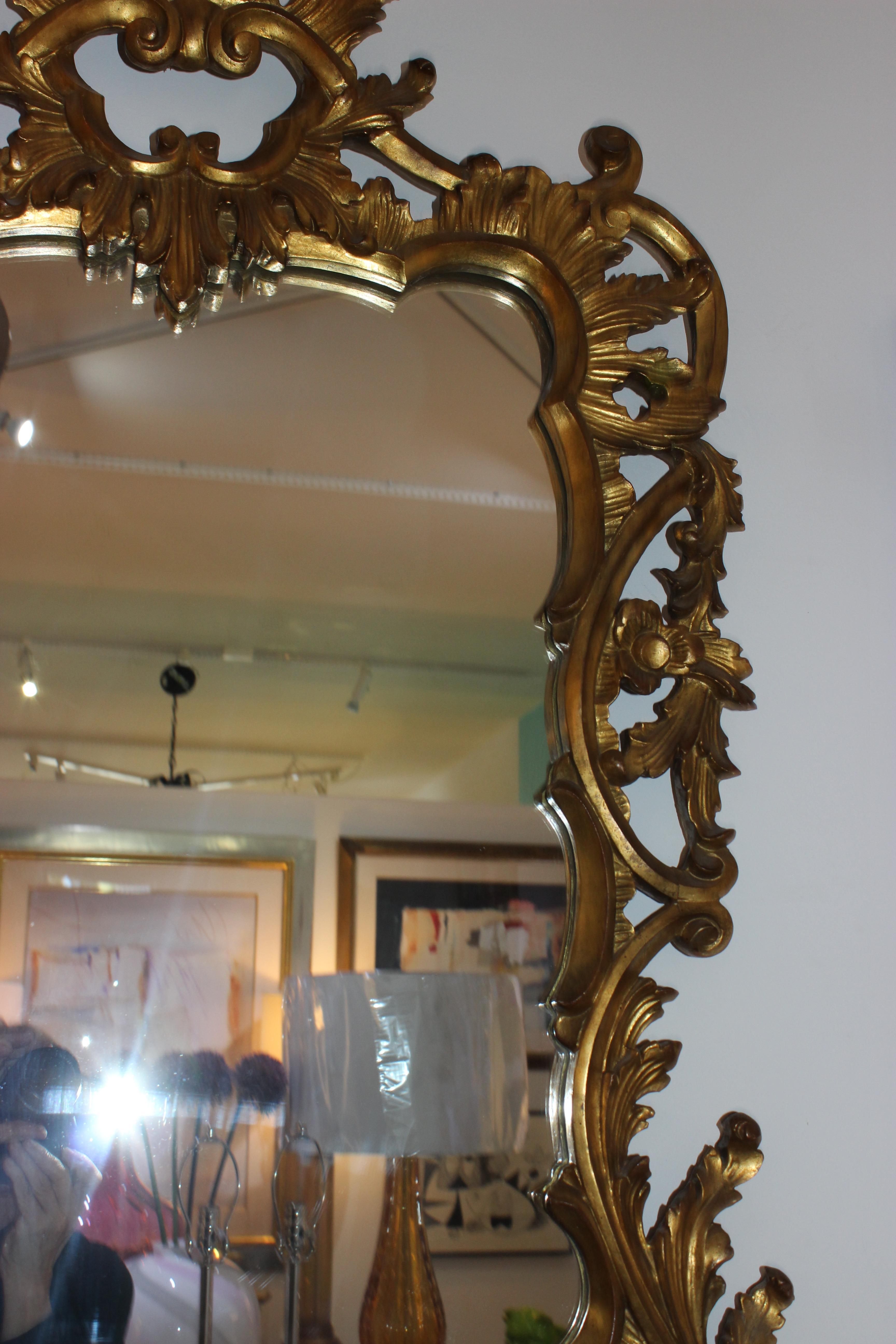 Louis XV Style Giltwood Wall Mirror For Sale 1