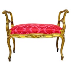 Louis XV Style Giltwood Window Bench, France 19th Century