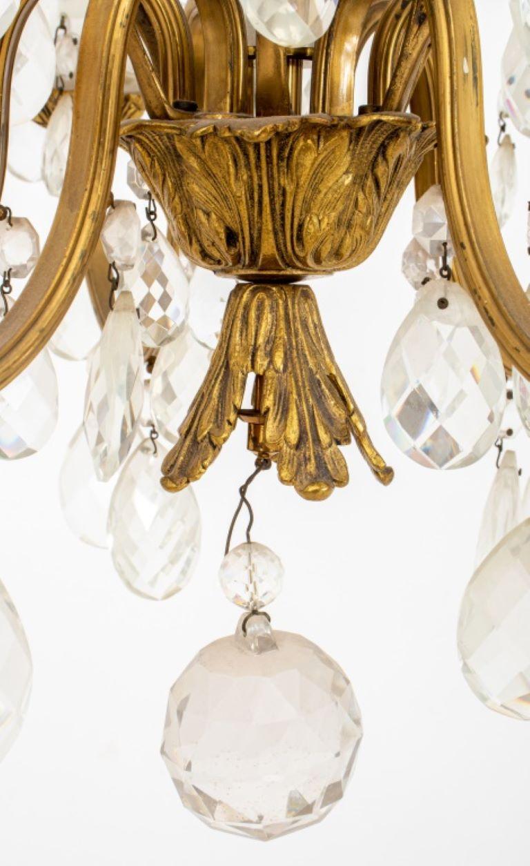 Inconnu Lustre à six lumières de style Louis XV en verre balustre en vente