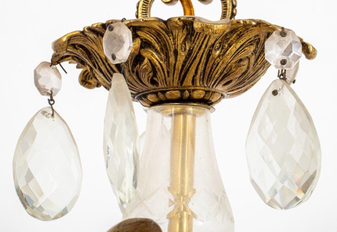 20th Century Louis XV Style Glass Baluster Six Light Chandelier For Sale