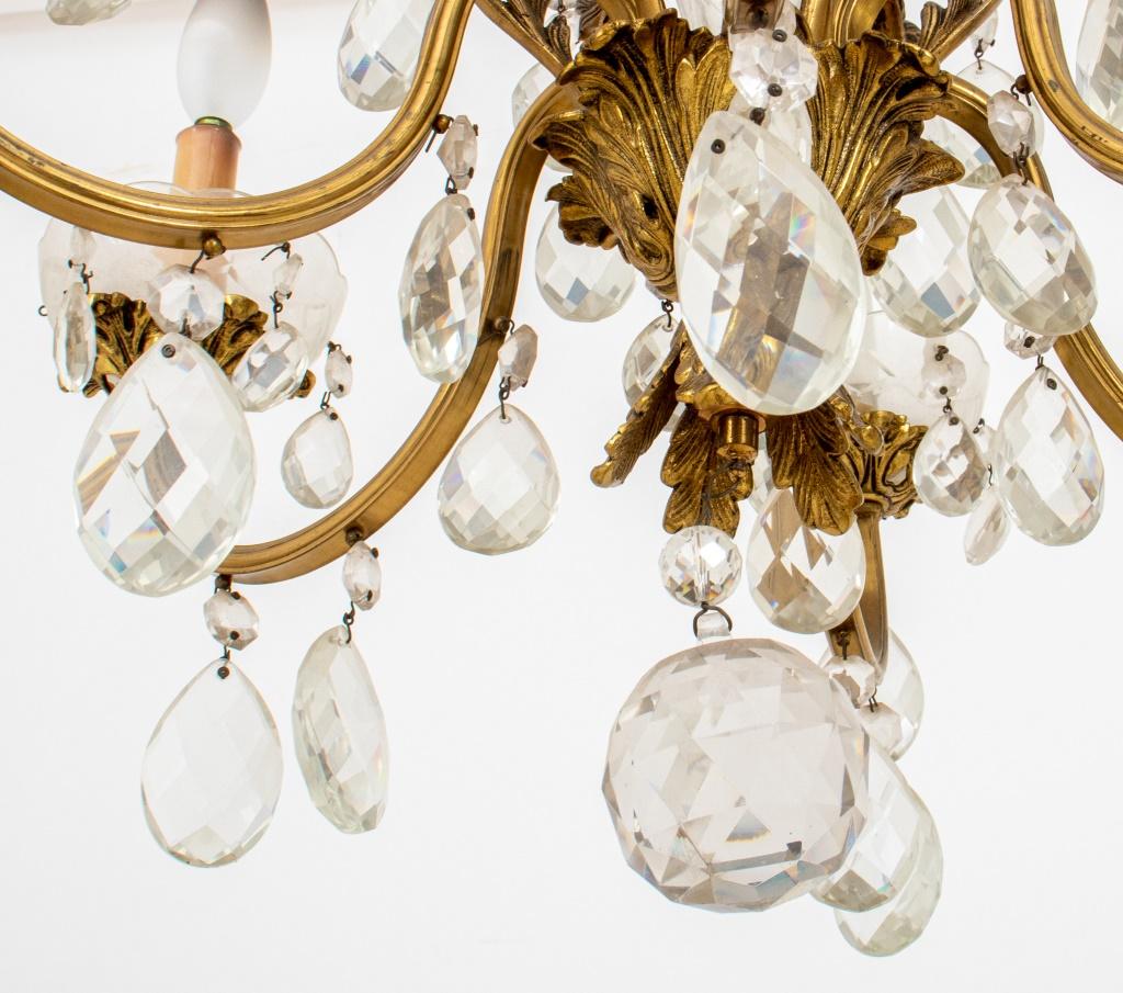 Lustre à six lumières de style Louis XV en verre balustre en vente 1