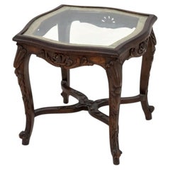 Louis XV Style Glass Top Side Table, ca. 1900