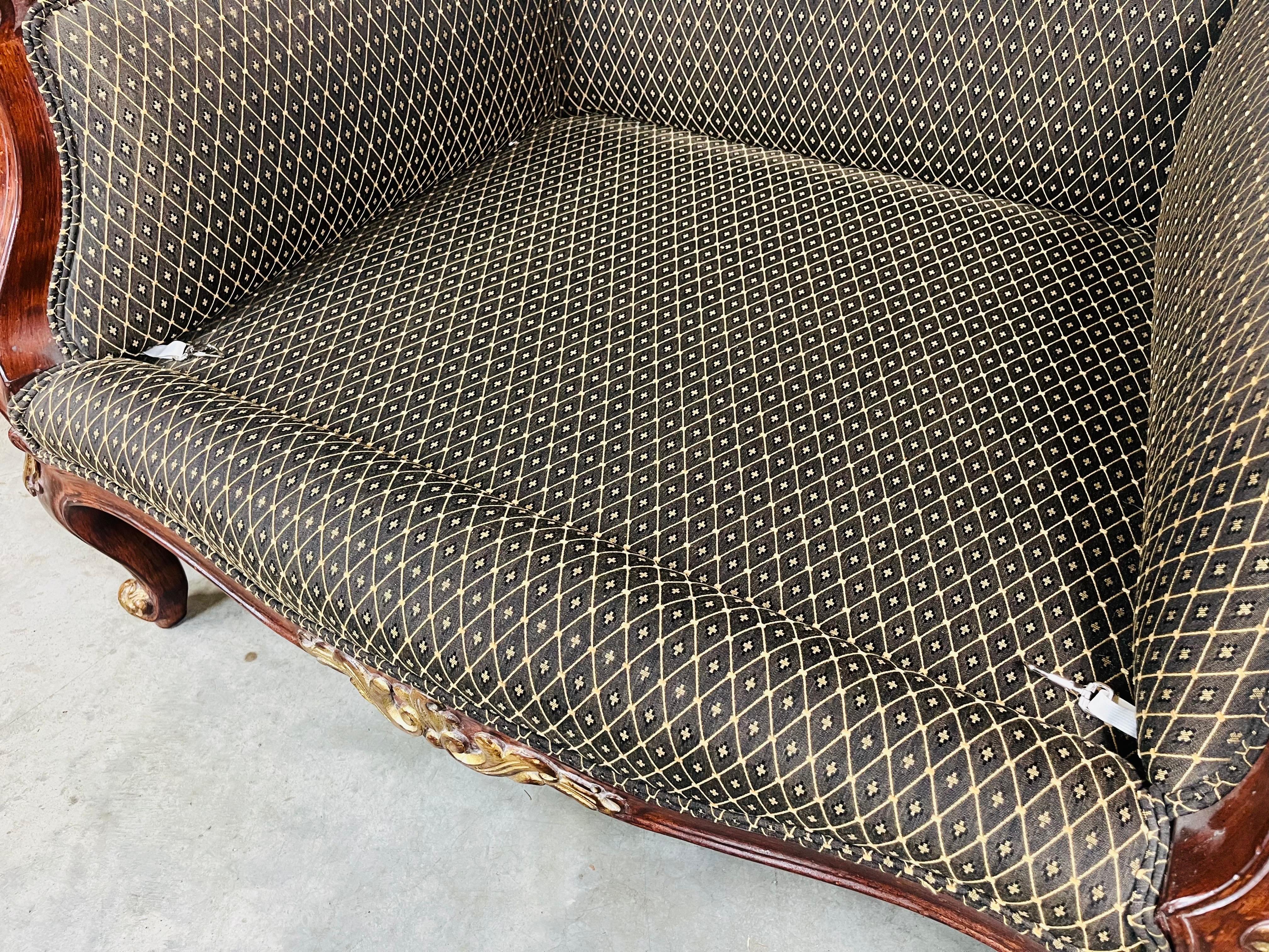 Louis XV Style Gold Mahogany Oversized Bergere’ Lounge Chairs For Sale 5