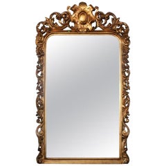 Louis XV Style Gold Leaf Carved Floor Mirror