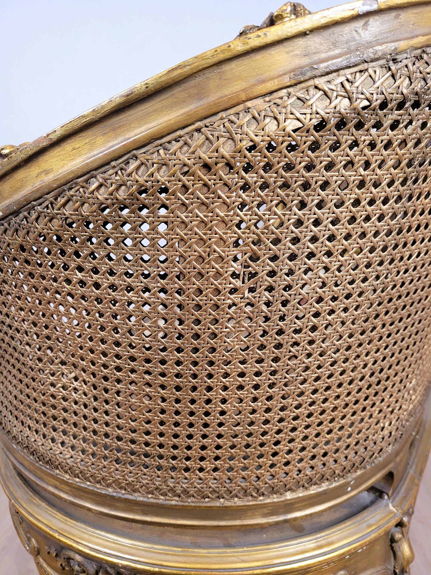 Banc panier doré de style Louis XV, fin du 19ème siècle en vente 7