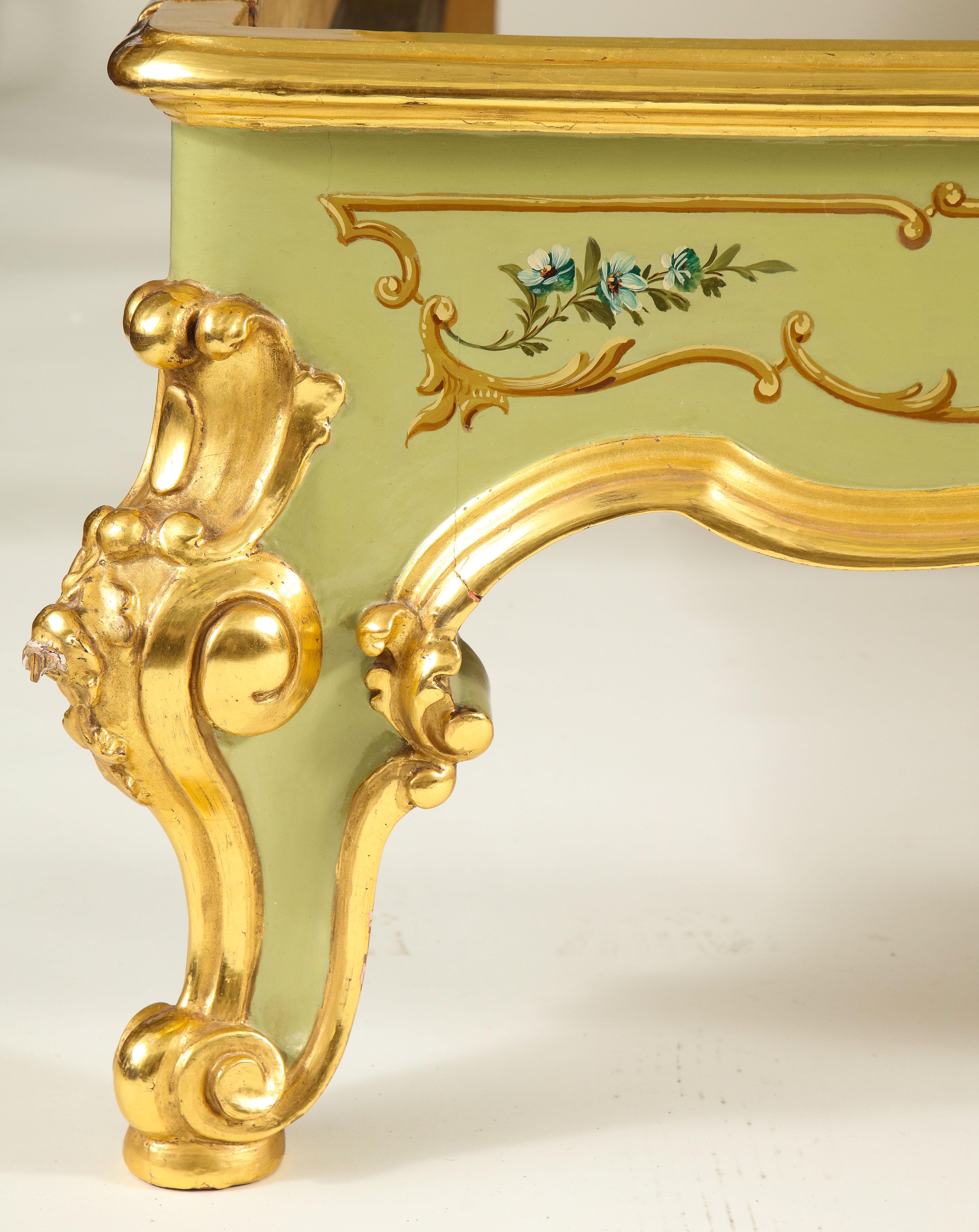 Louis XV Style Green and Parcel Gilt Bedstead 1