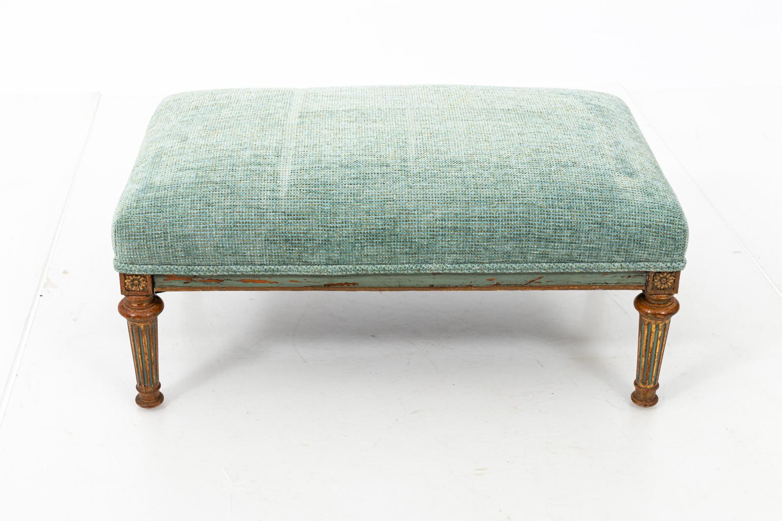 19th Century Louis XV Style Green Painted Bench