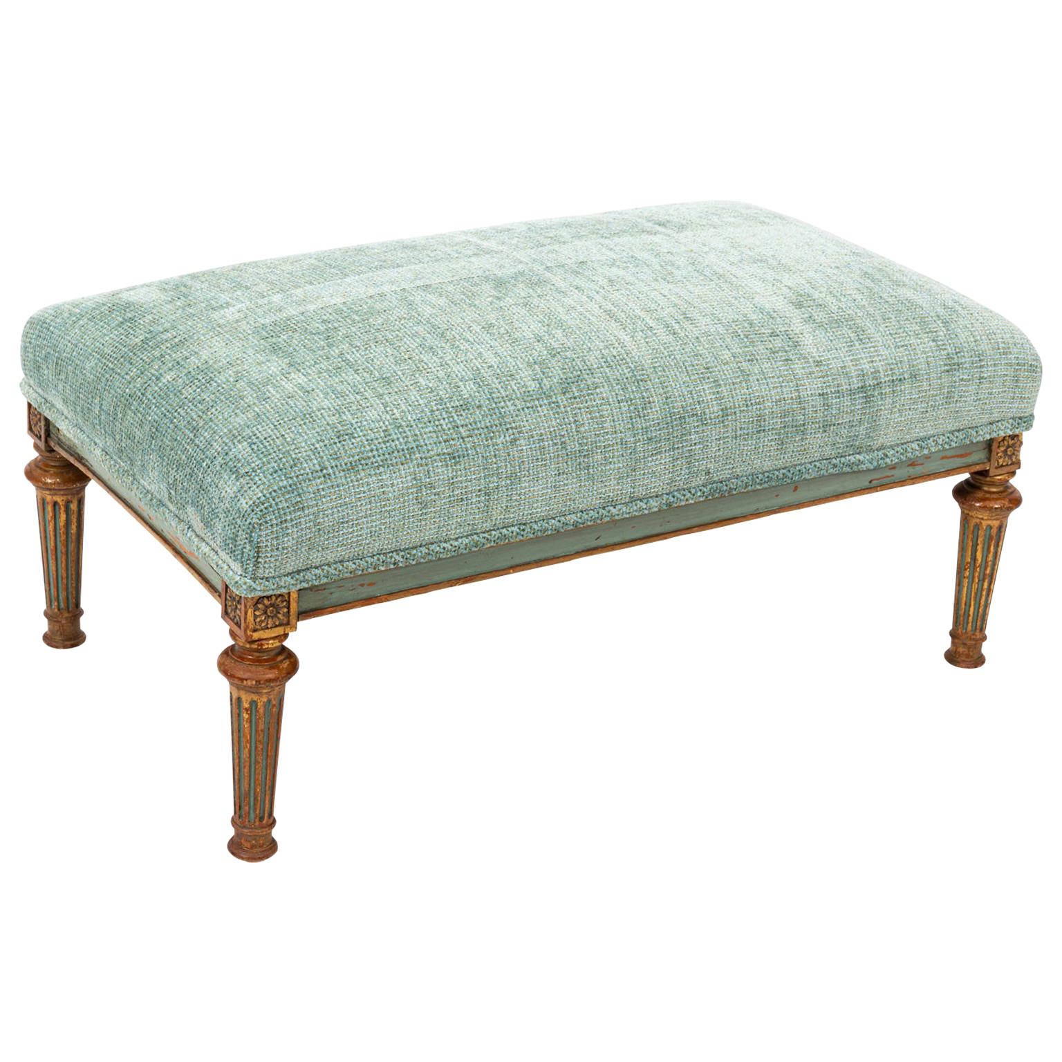 Louis XV Style Green Painted Bench