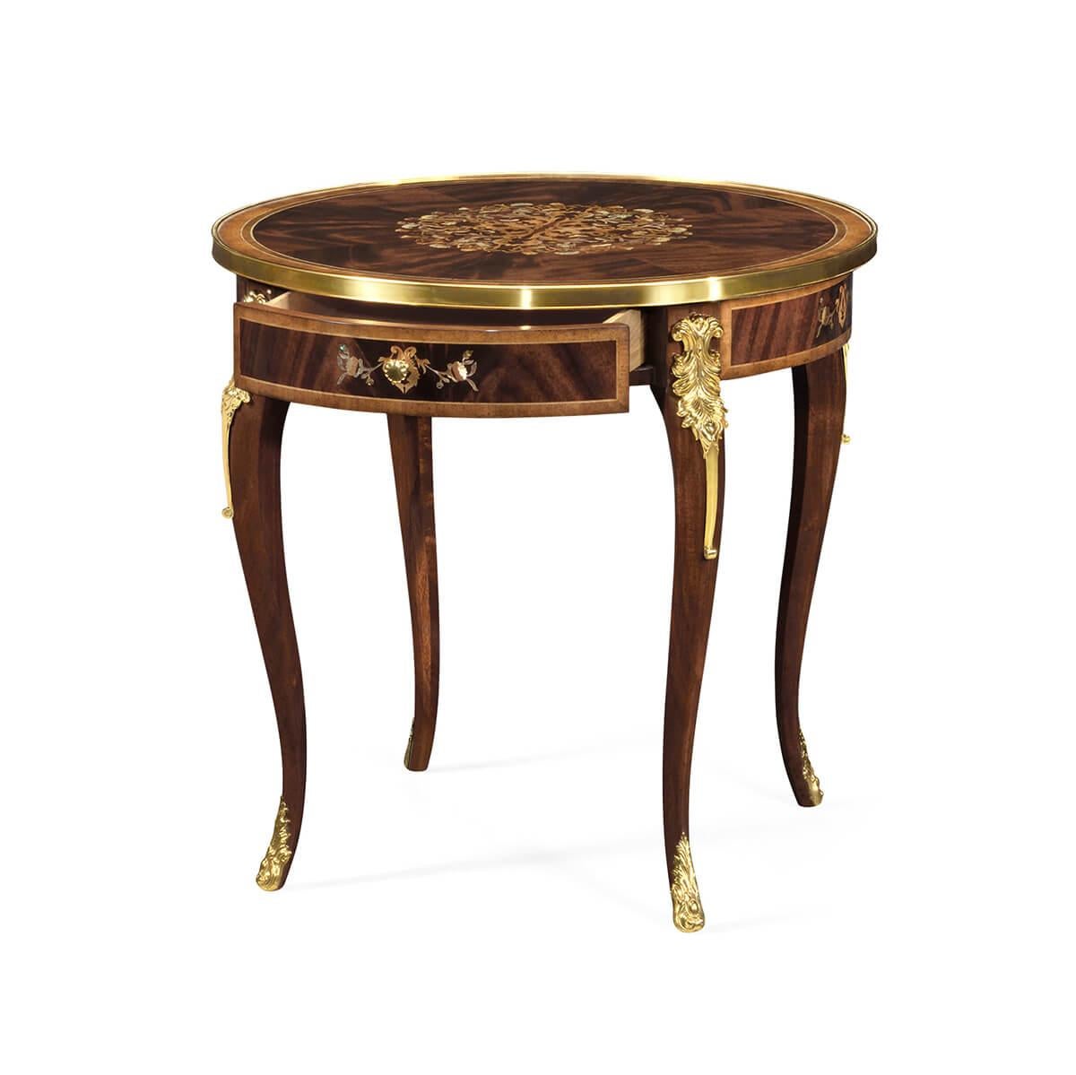 Contemporary Louis XV Style Inlaid End Table For Sale