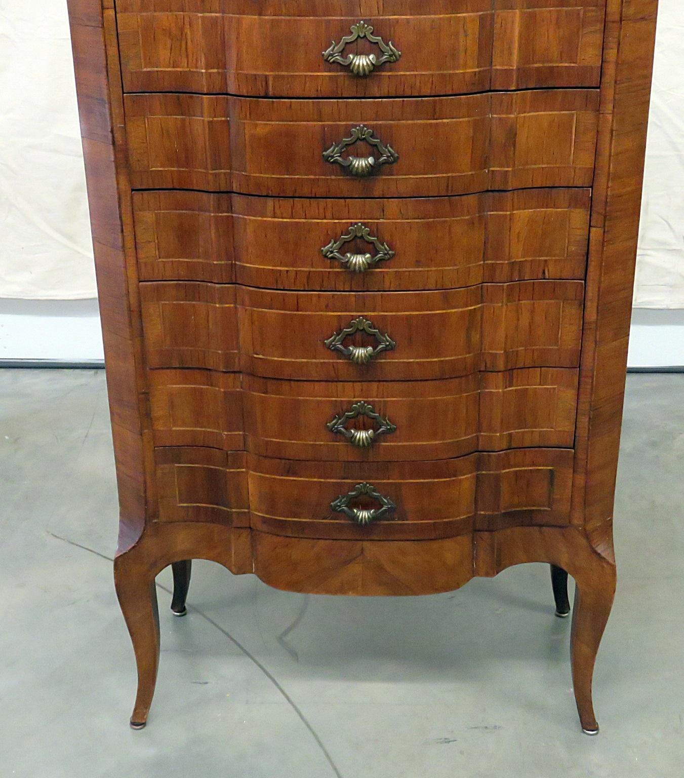 Louis XV Style Inlaid Lingerie Chest In Good Condition In Swedesboro, NJ