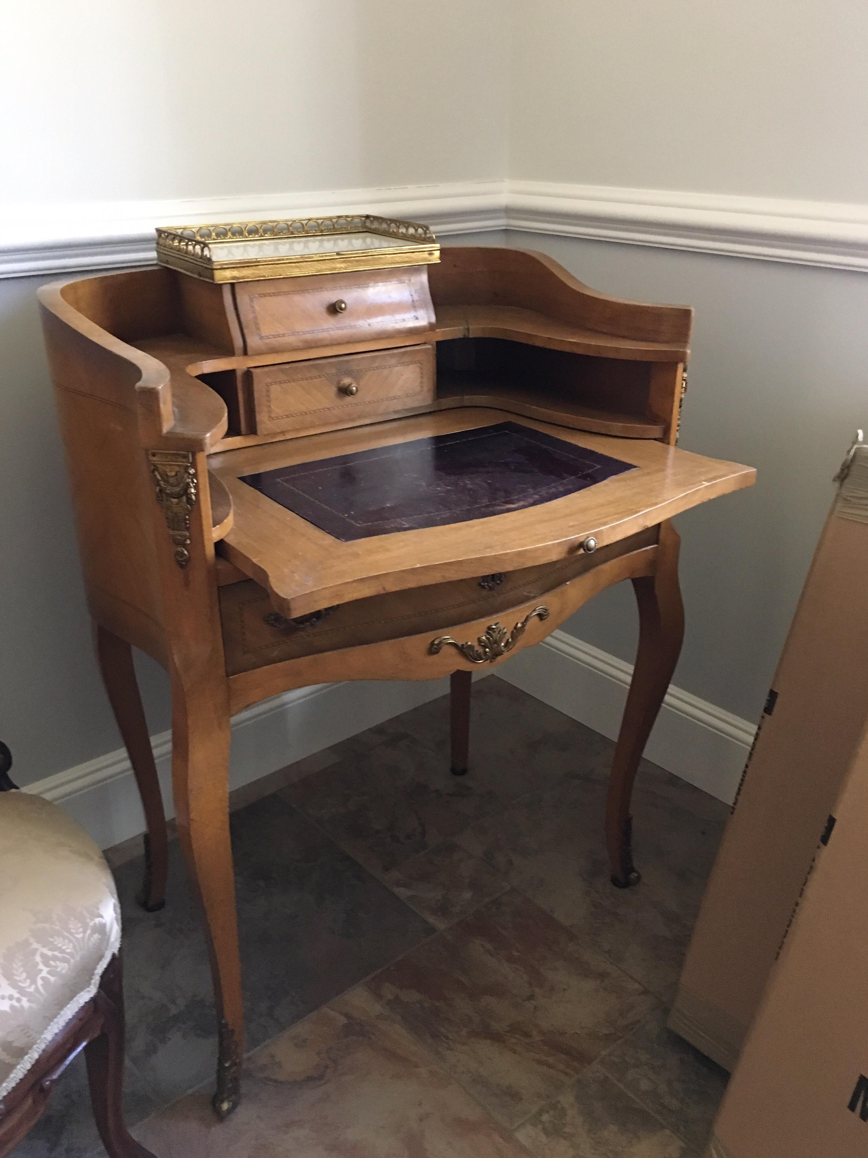 Louis XV Style Inlay Butler's Desk, circa 1920 In Good Condition For Sale In Southampton, NY