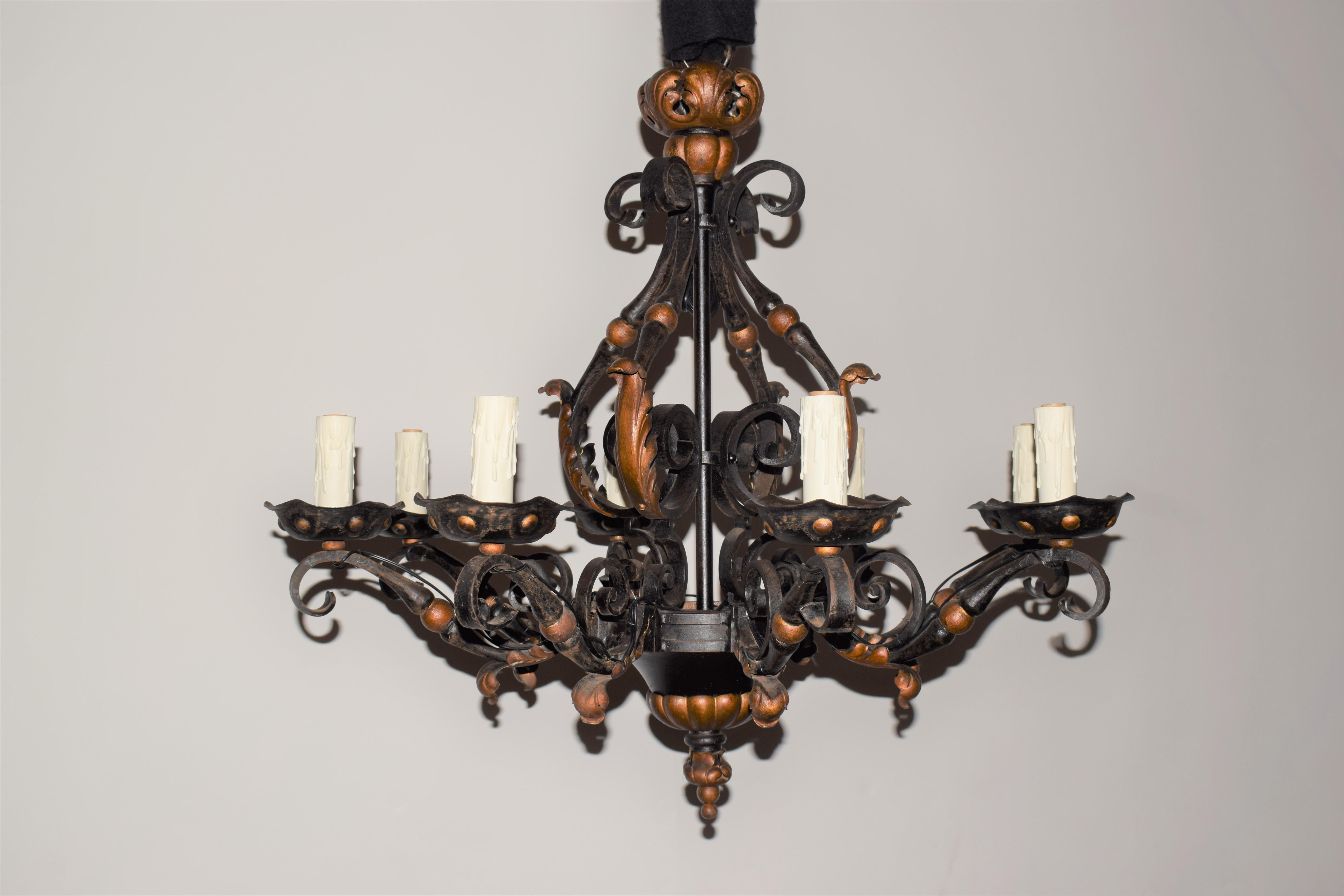 Louis XV Style Iron Chandelier For Sale 4