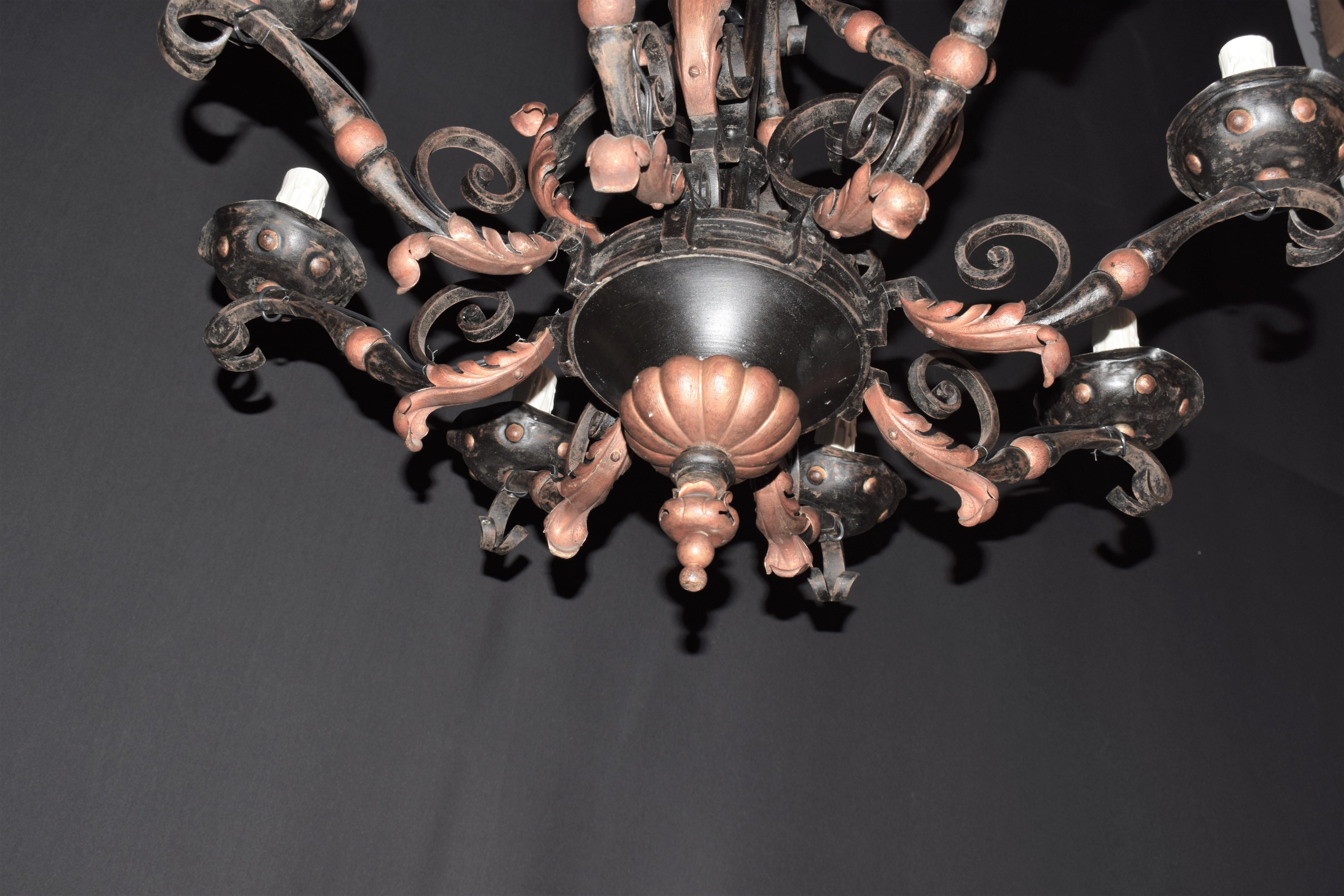 Louis XV Style Iron Chandelier For Sale 5