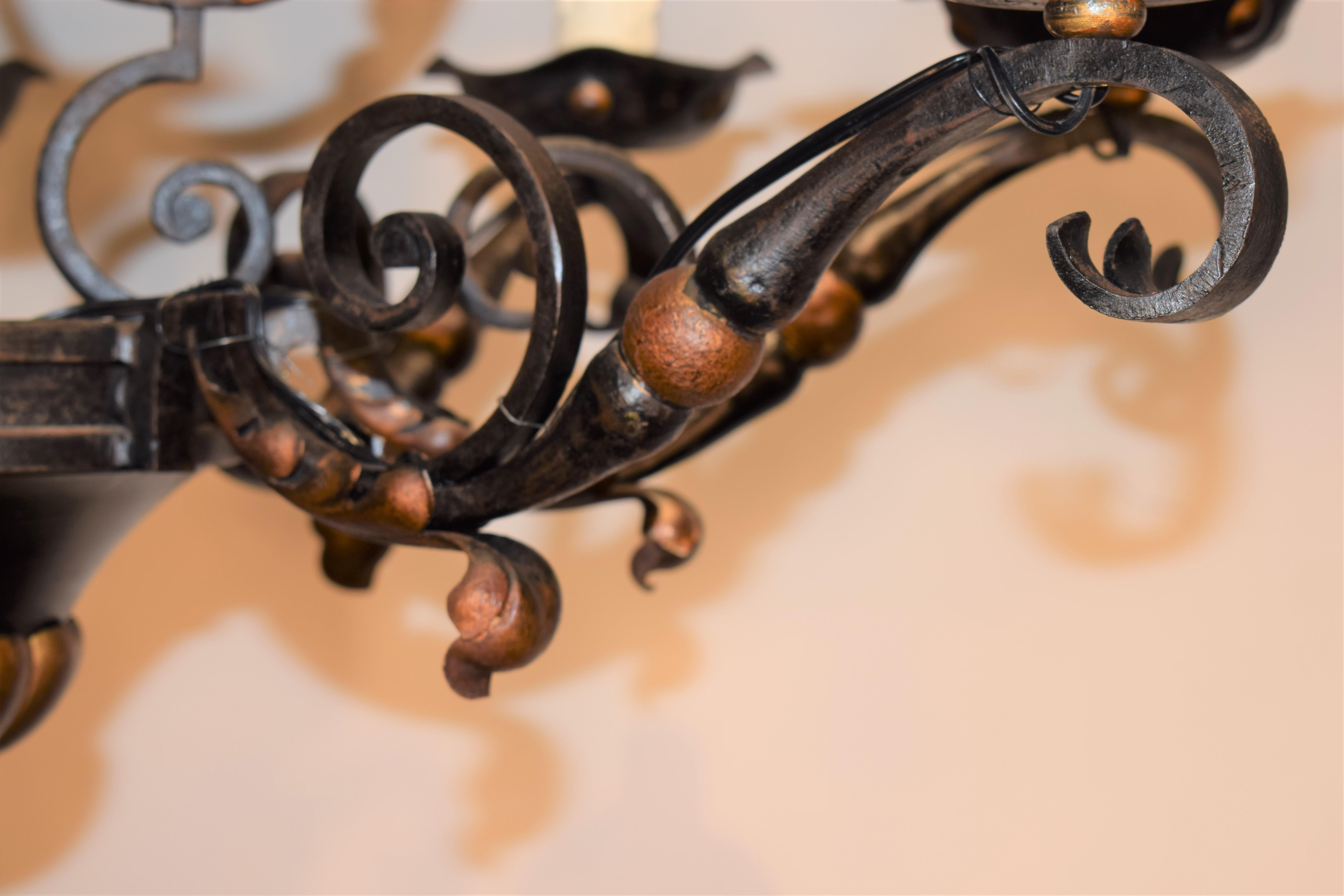 French Louis XV Style Iron Chandelier For Sale