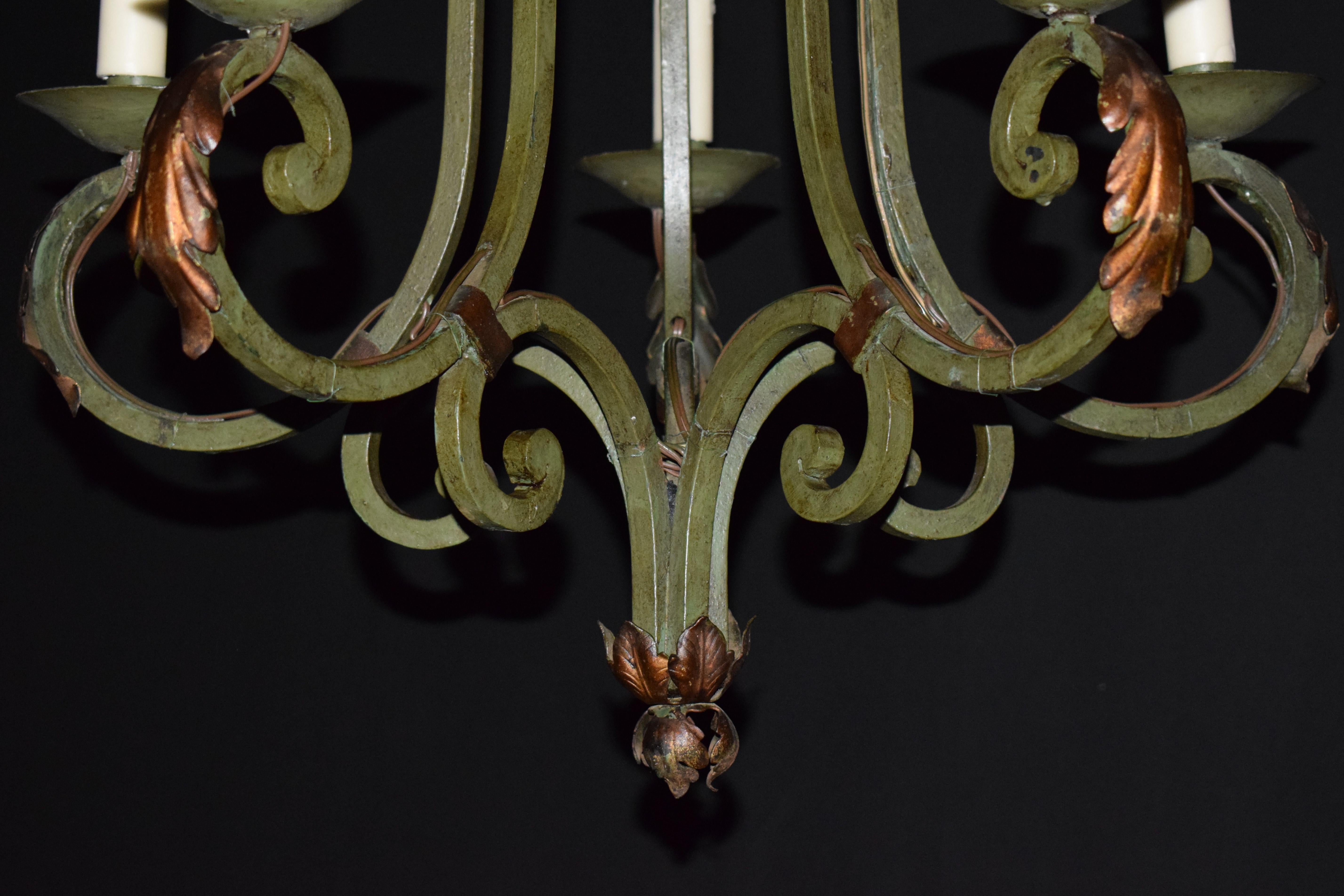 Louis XV Style Iron Chandelier In Good Condition For Sale In Atlanta, GA