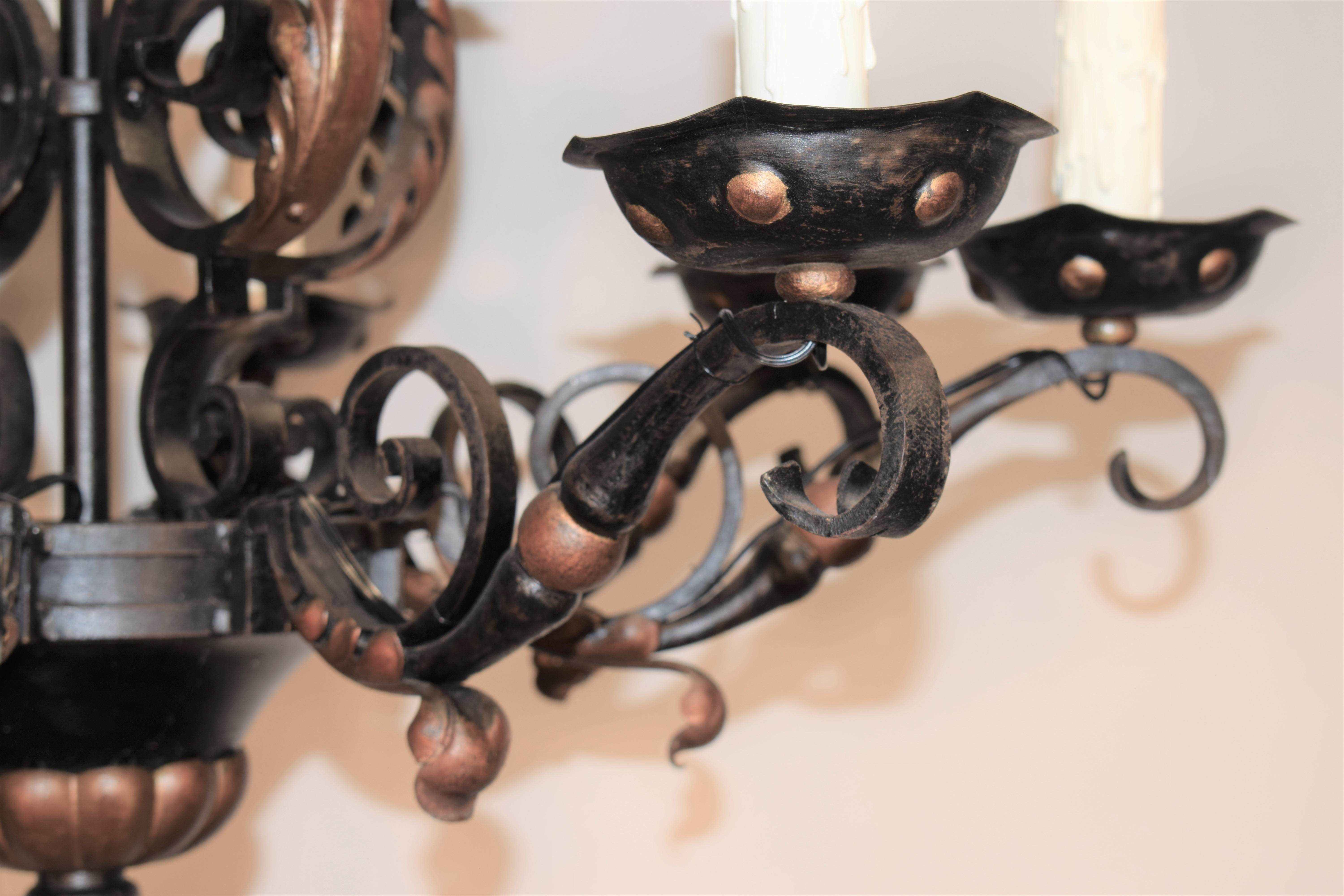 Louis XV Style Iron Chandelier For Sale 1