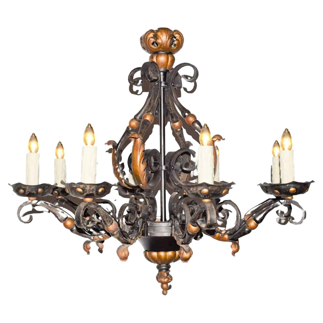 Louis XV Style Iron Chandelier For Sale