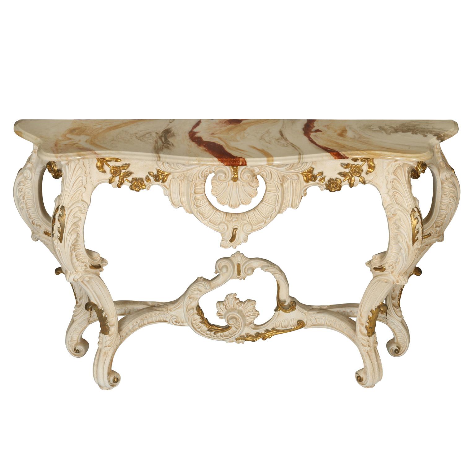Rococo Louis XV Style Italian Painted Console