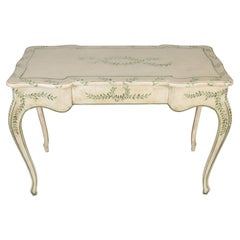 Louis XV Style Ivory Desk with Green Detail