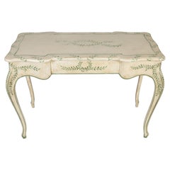Louis XV Style Ivory Desk with Green Detail