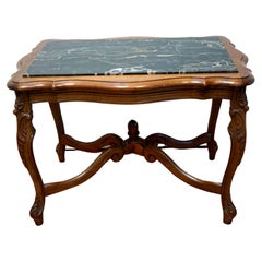 Louis XV Style J.B Van Sciver Co., Walnut Low Table with Marble Top