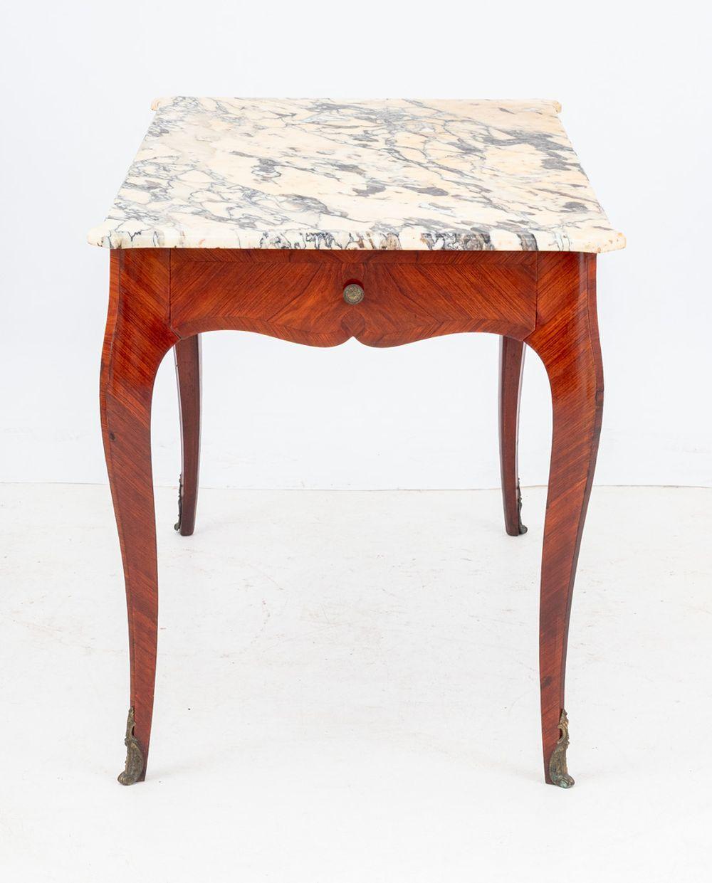 20th Century Louis XV Style Kingwood and Marble Desk For Sale
