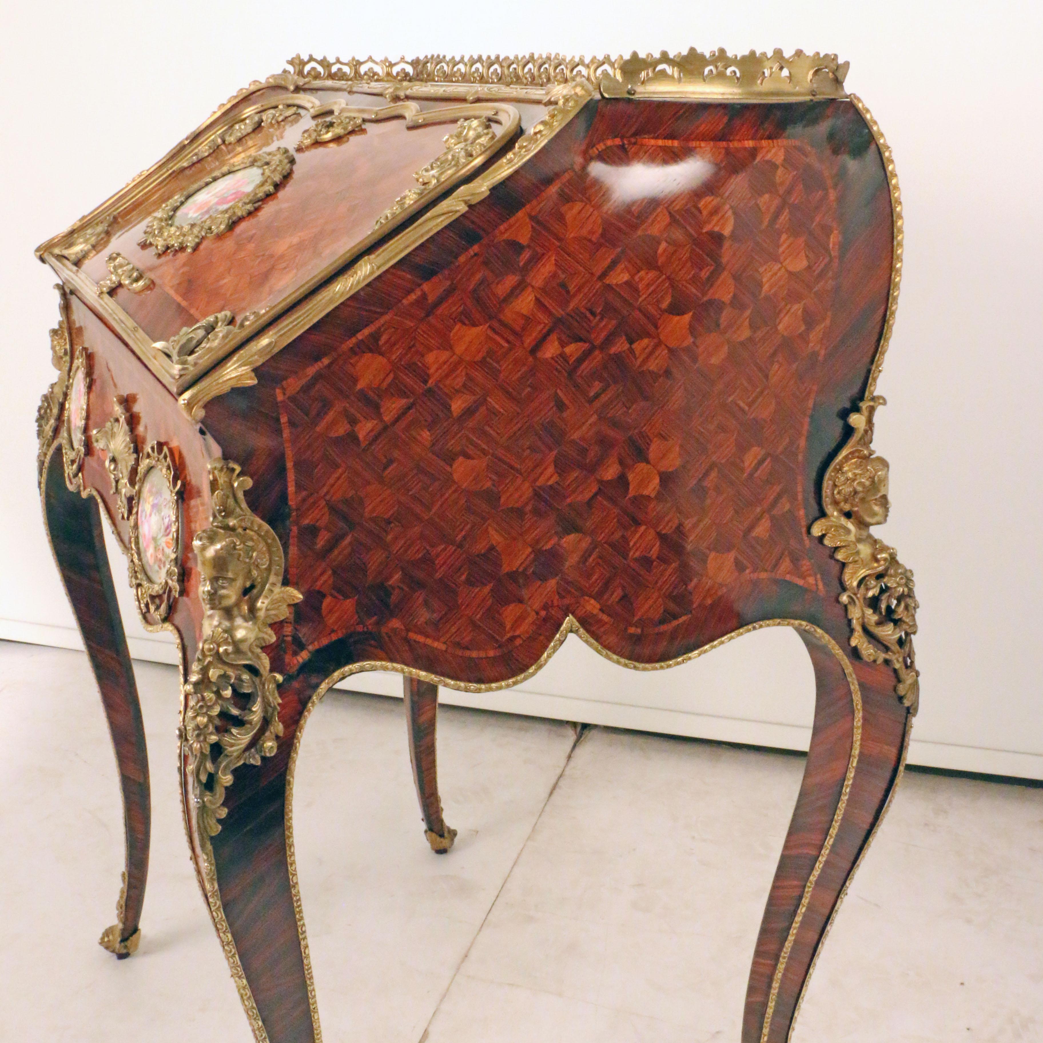 Louis XV Style Kingwood Bureau de Dame by Alphonse Giroux et Cie For Sale 5
