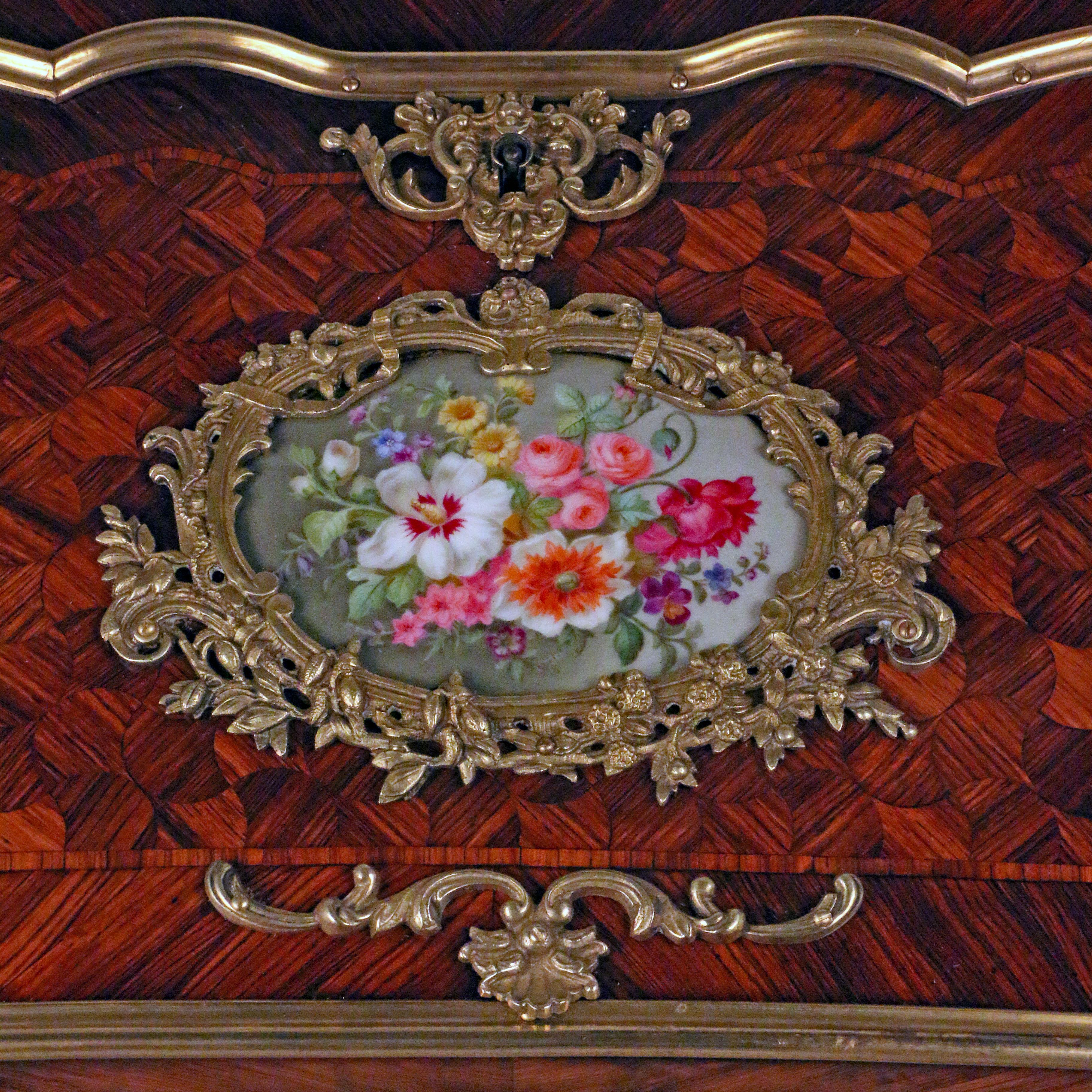 Gilt Louis XV Style Kingwood Bureau de Dame by Alphonse Giroux et Cie For Sale