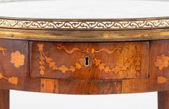 Mesa Bouillotte de Marquetería de Madera de Rey Estilo Luis XV